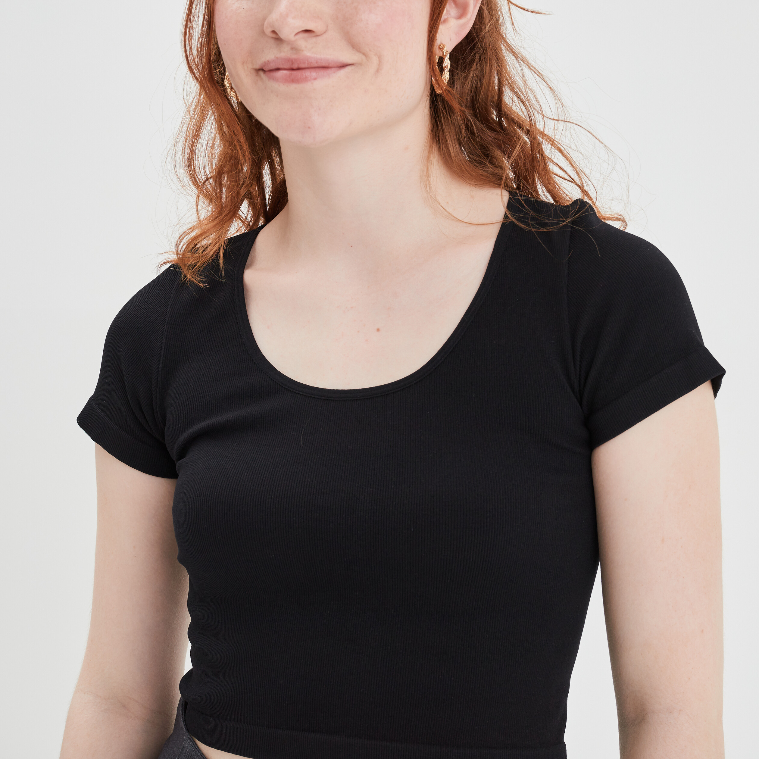 t shirt manches courtes noir femme T-shirt manches courtes noir femme