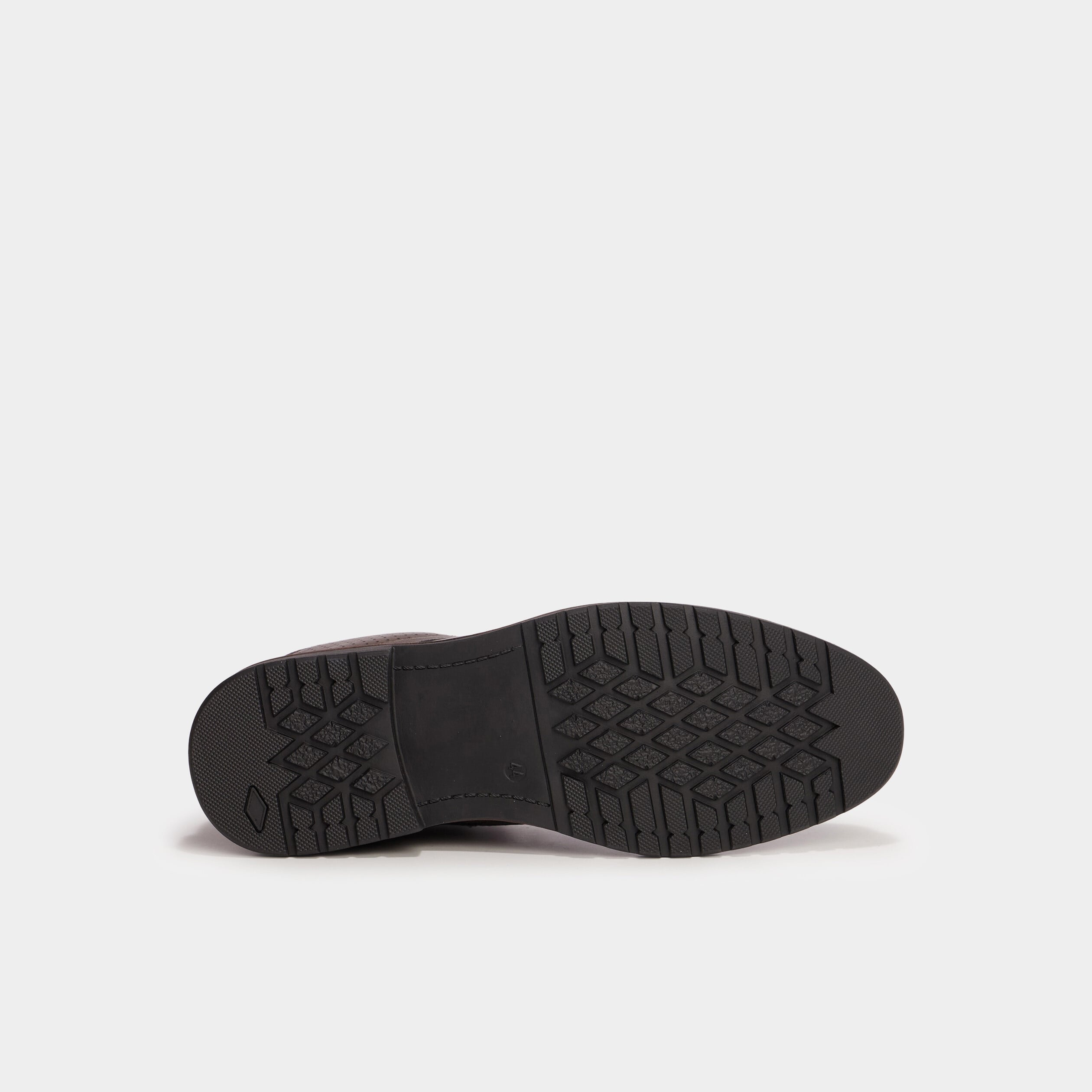 Bottines zipp&eacute;es et crant&eacute;es marron homme