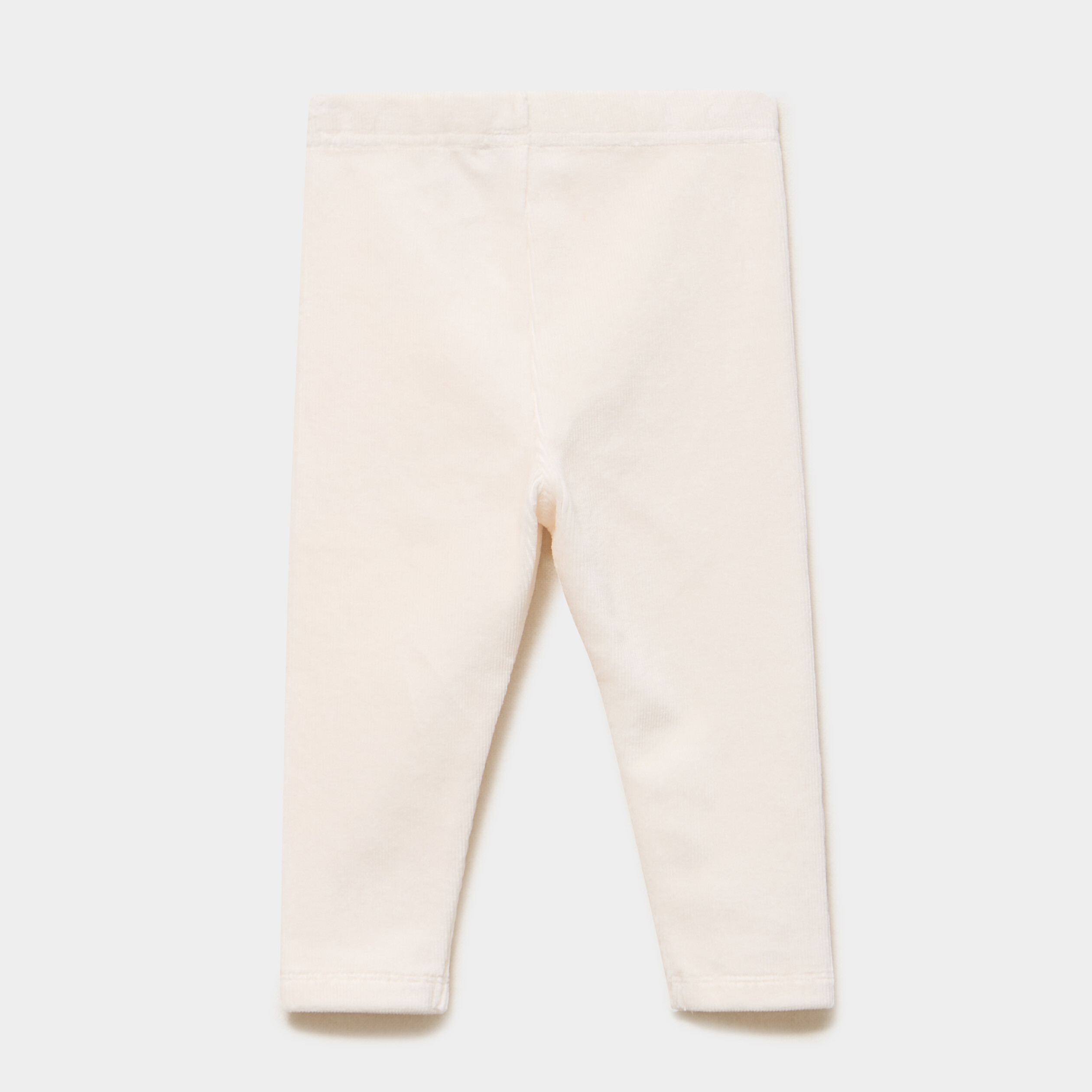 Legging effet velours c&ocirc;tel&eacute; creme b&eacute;b&eacute; fille