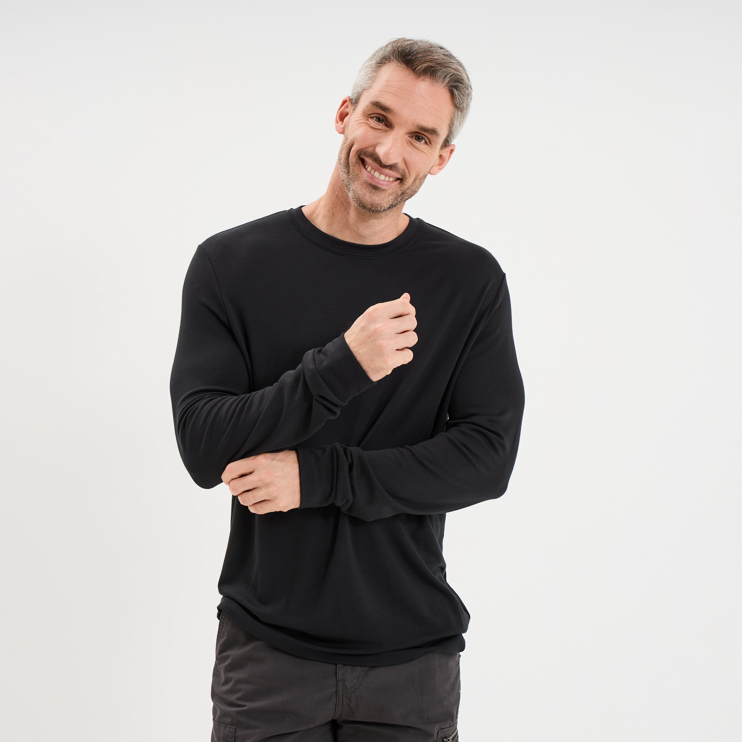 T-shirt chaud technique manches longues noir homme