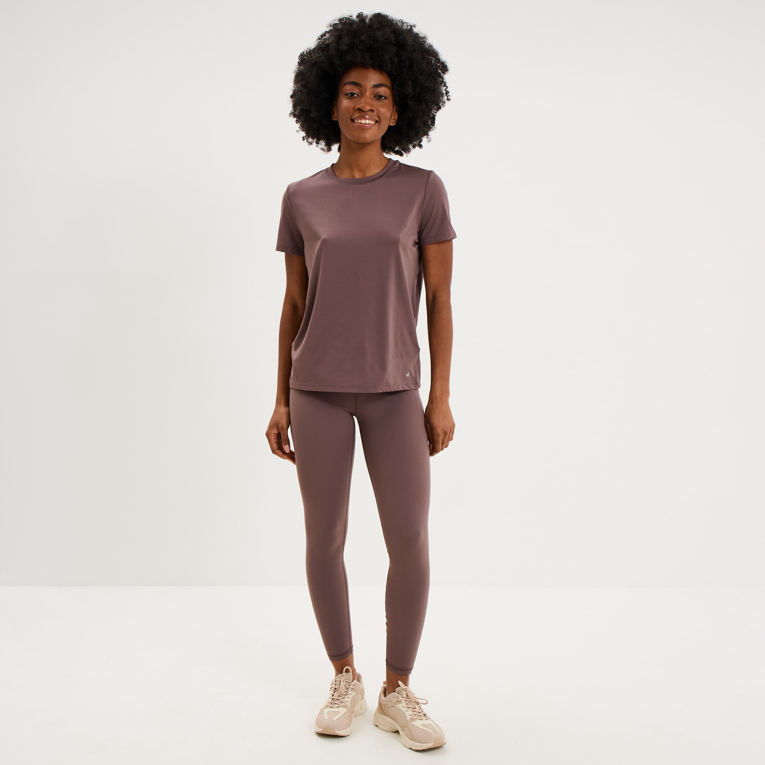 T-shirt de sport droit manches courtes mauve femme