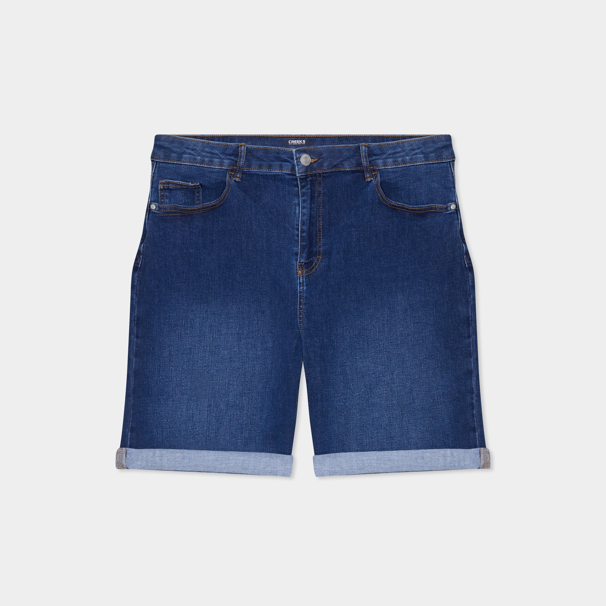 Short en jean droit 5 poches denim stone femme grande taille