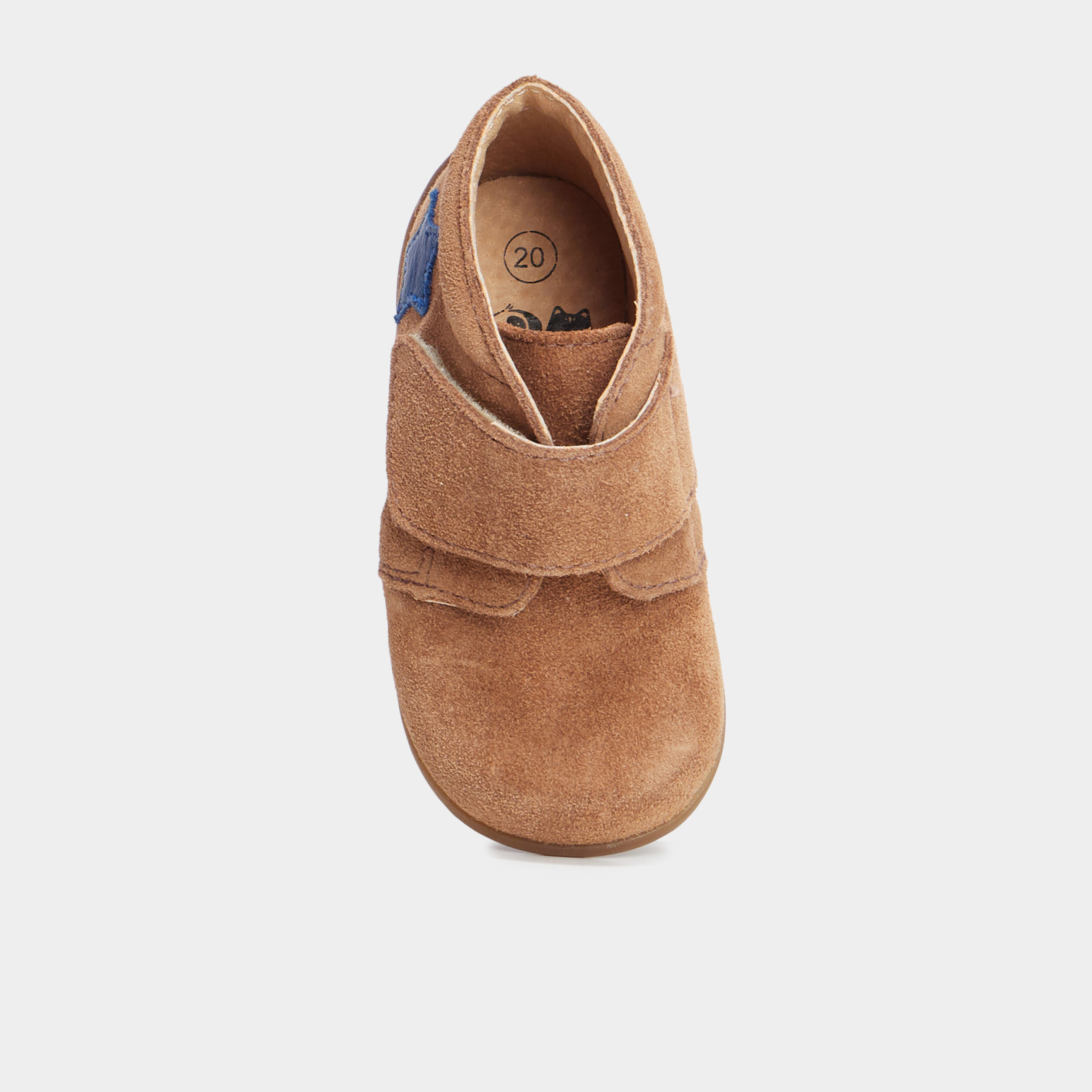 bottillons scratchs cuir semelle souple camel bebeg Bottillons scratchs cuir semelle souple camel bébé garçon
