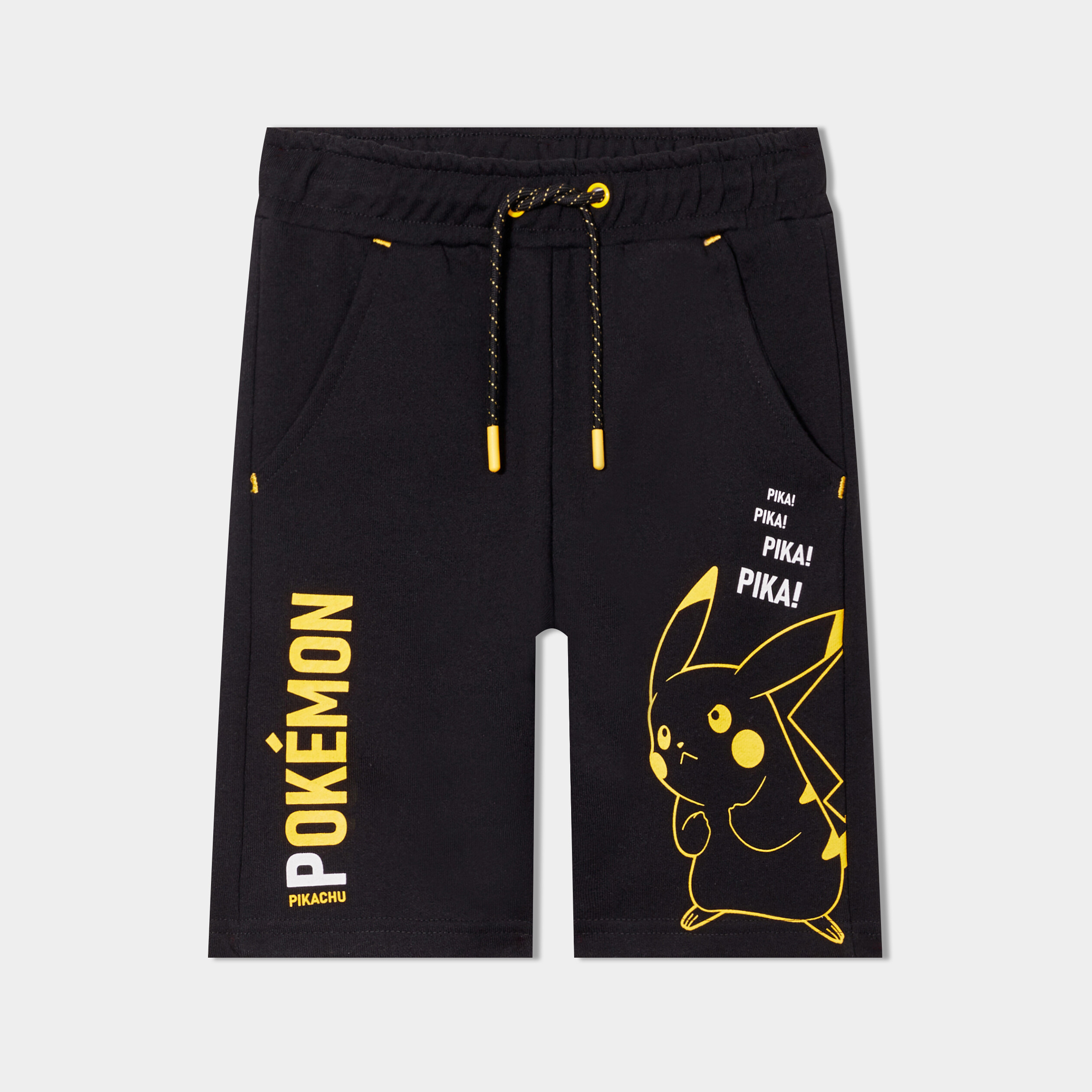 bermuda de jogging pokemon pikachu noir garcon Bermuda de jogging Pokémon Pikachu noir garçon