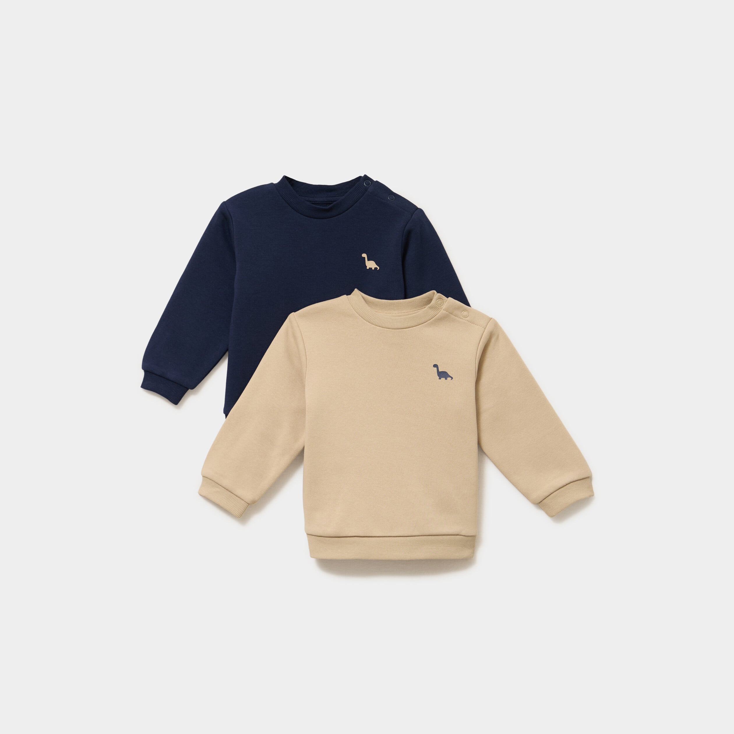 Lot 2 sweats manches longues bleu marine b&eacute;b&eacute; gar&ccedil;on