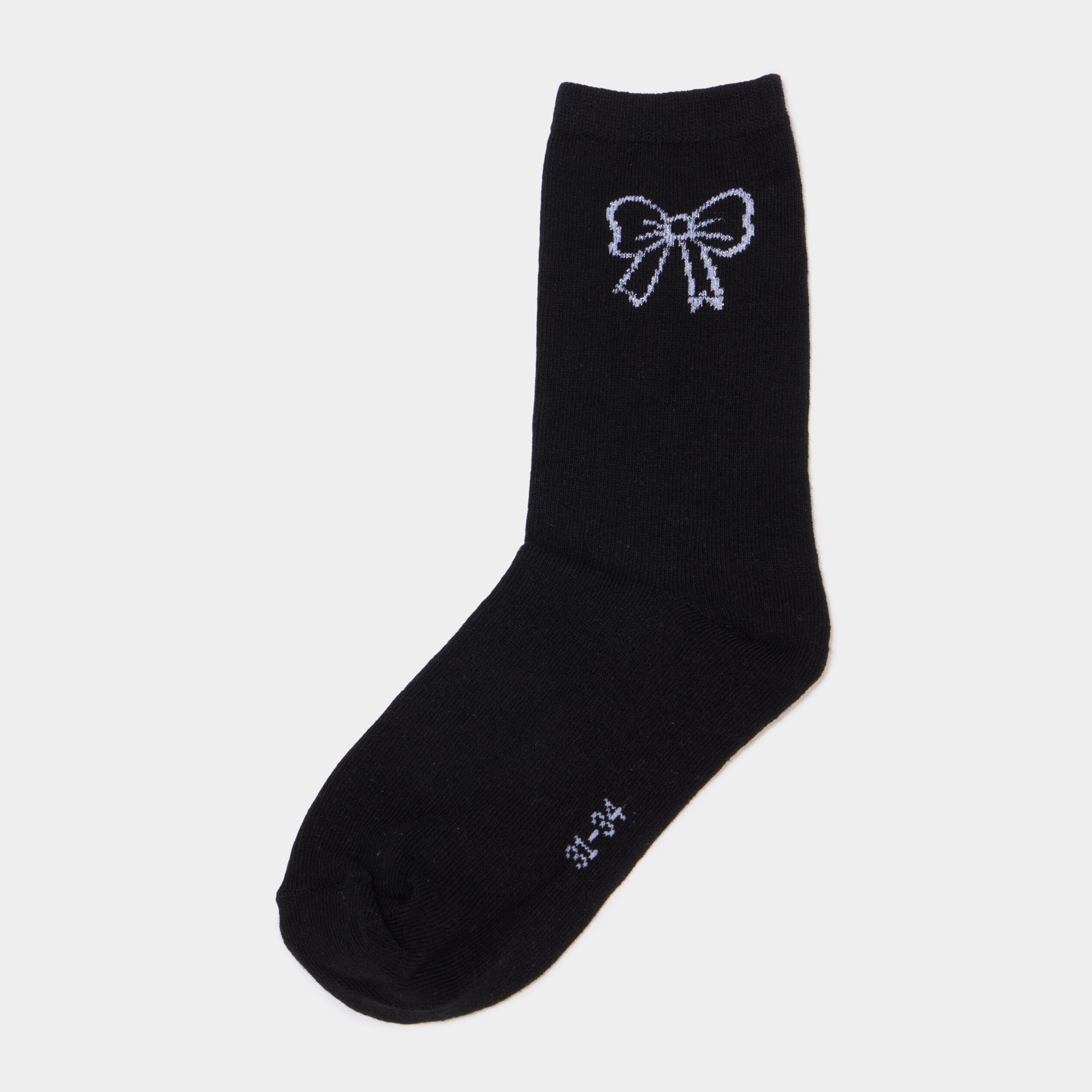Lot 5 paires chaussettes &agrave; motifs noir fille
