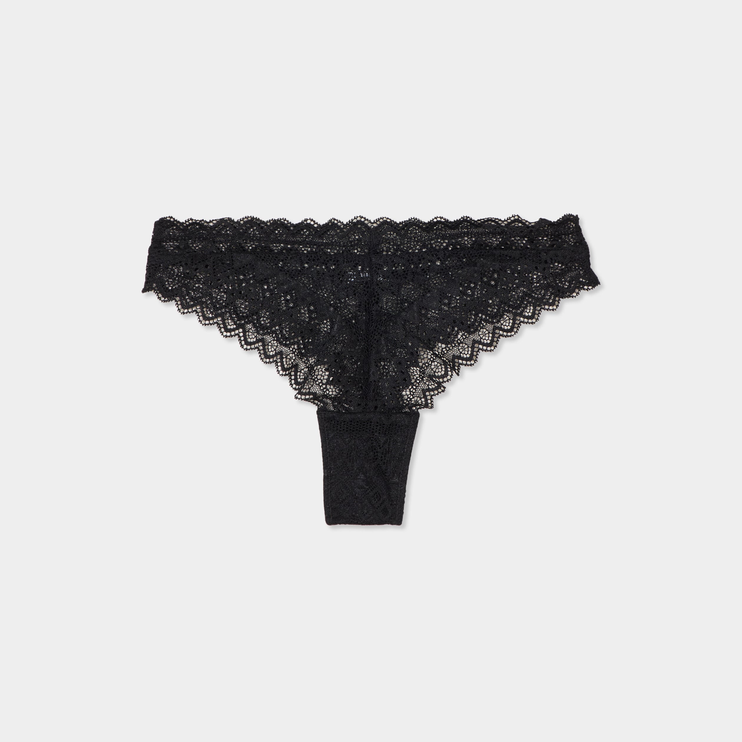 Tanga en dentelle noir femme