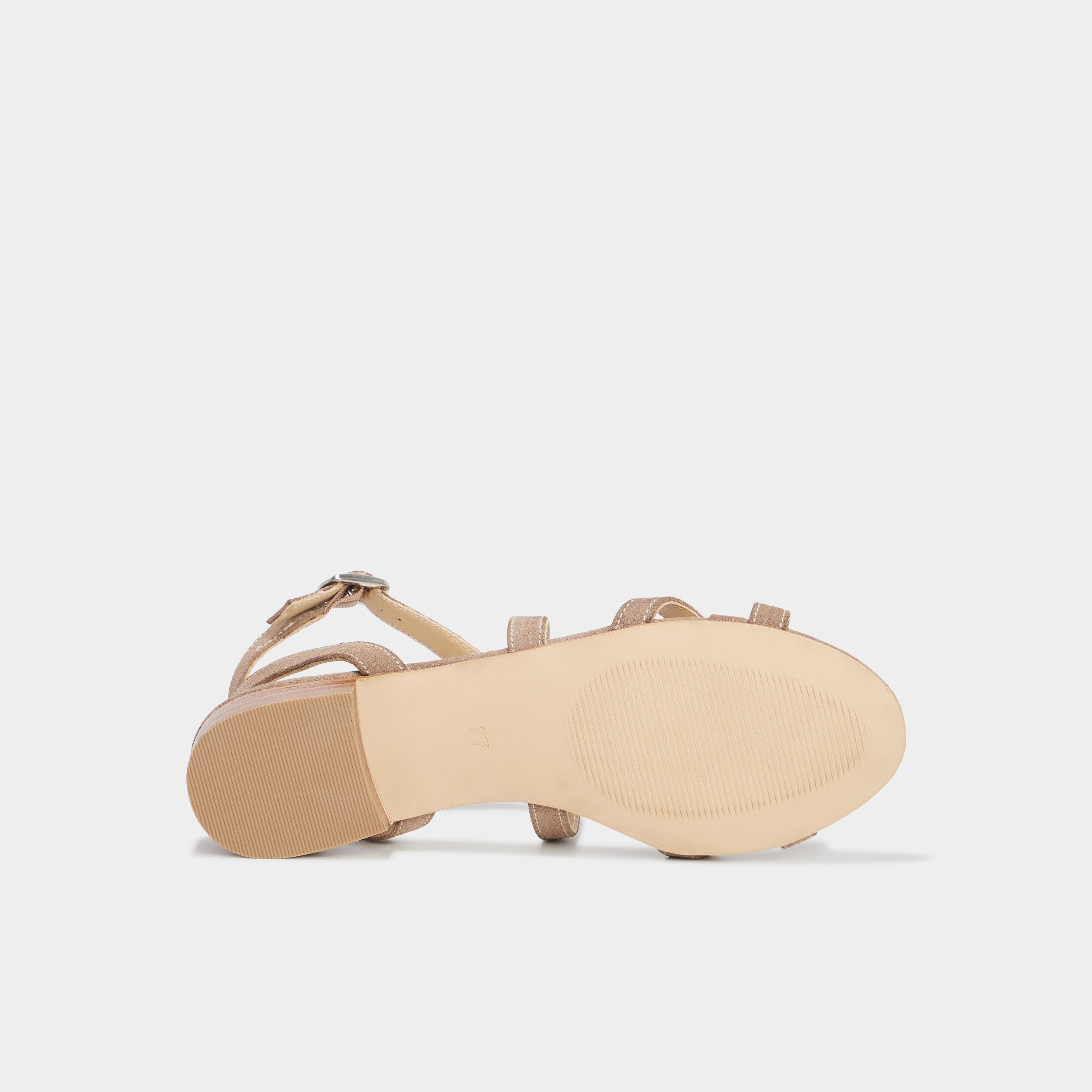 sandales avec brides en cuir sable femme Sandales avec brides en cuir sable femme