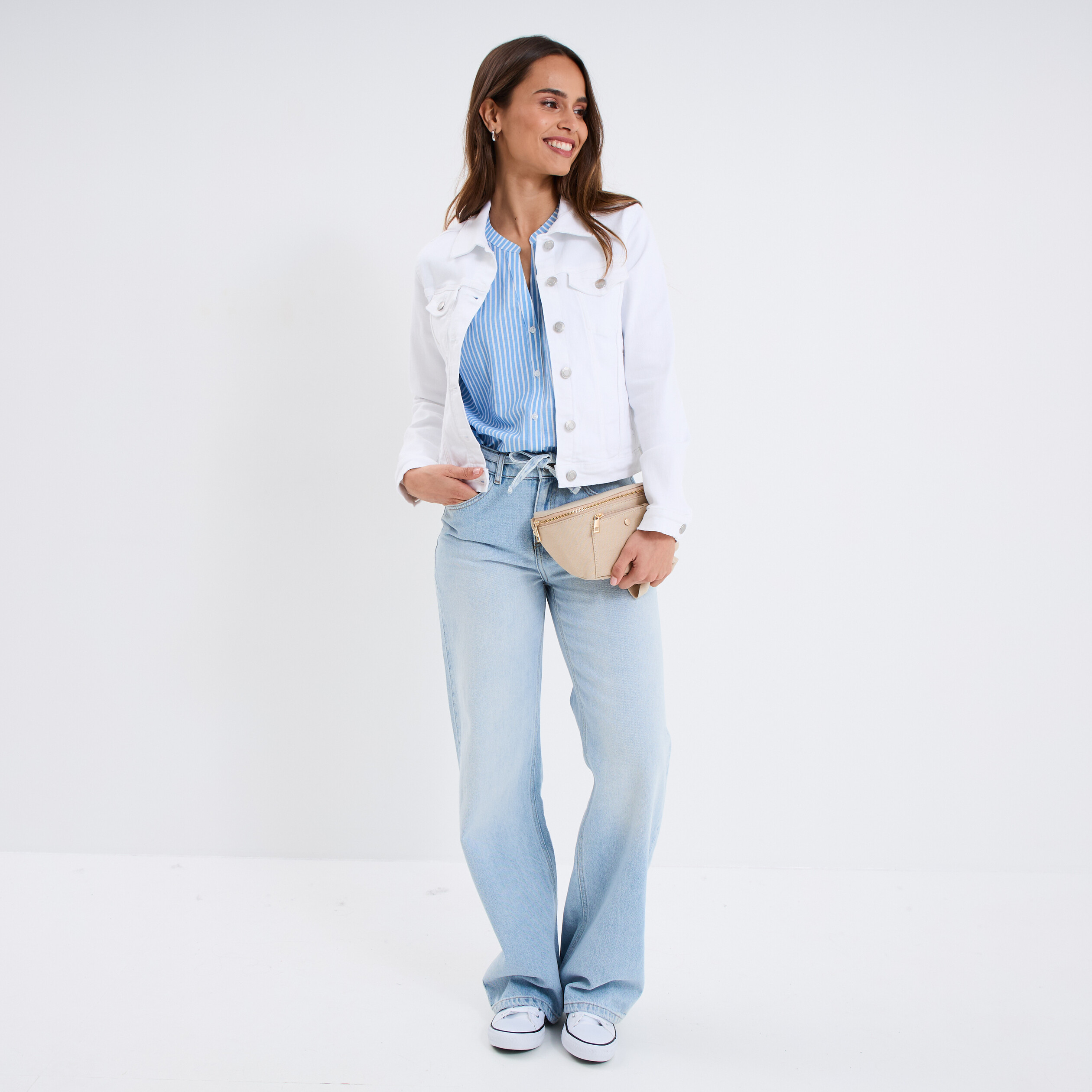 blouse sans manches col tunisien bleu femme Blouse sans manches col tunisien bleu femme