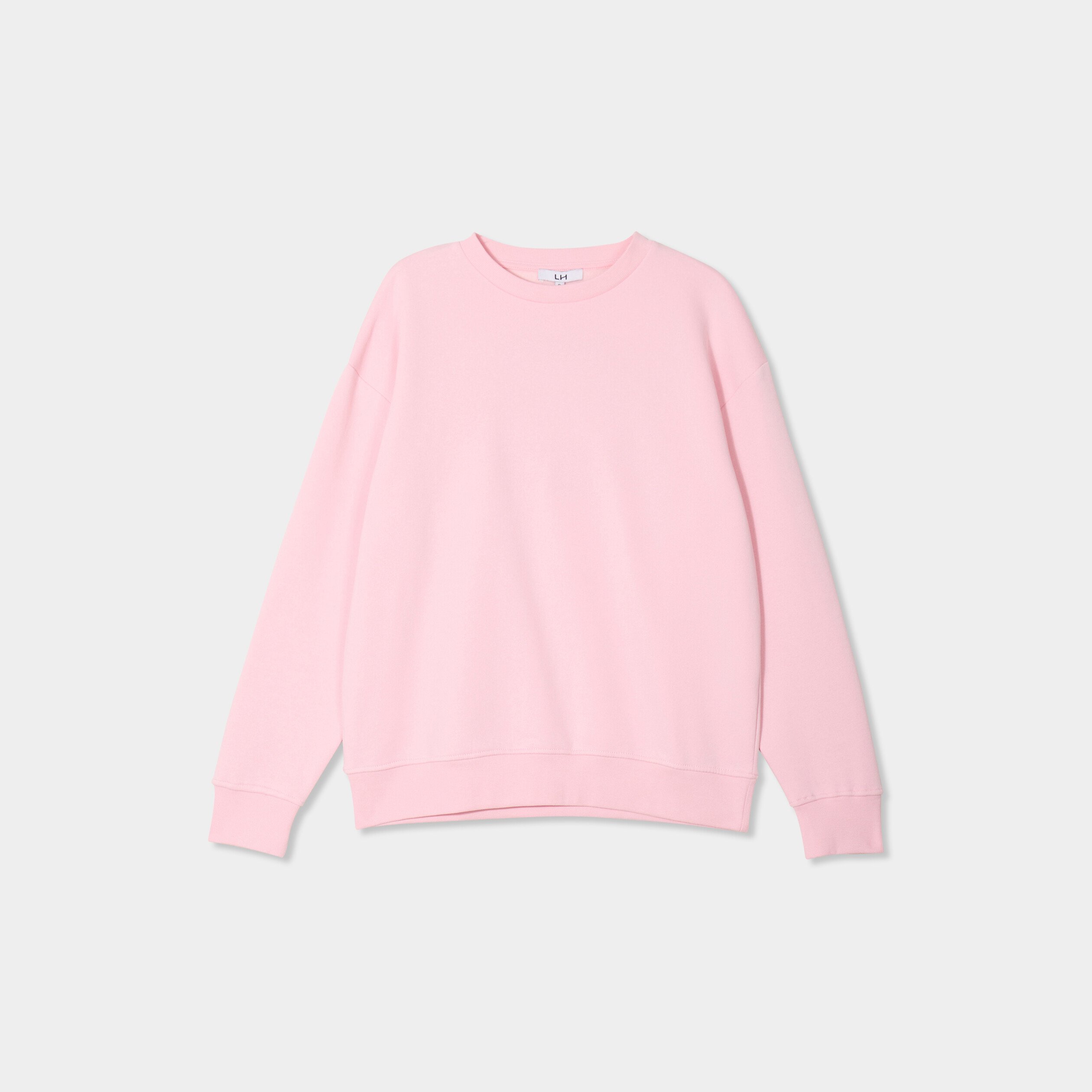 sweat col rond manches longues rose clair femme Sweat col rond manches longues rose clair femme