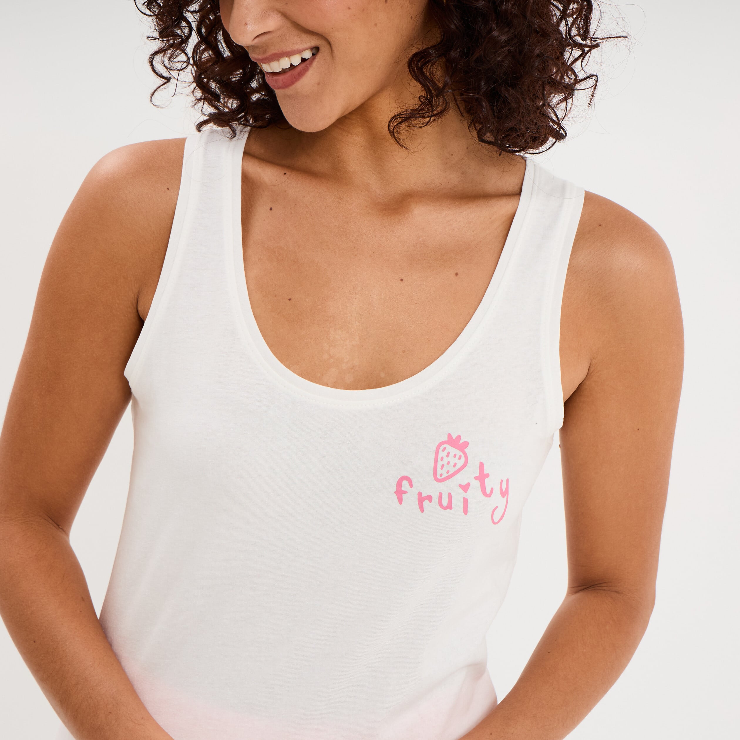 D&eacute;bardeur droit coton blanc femme