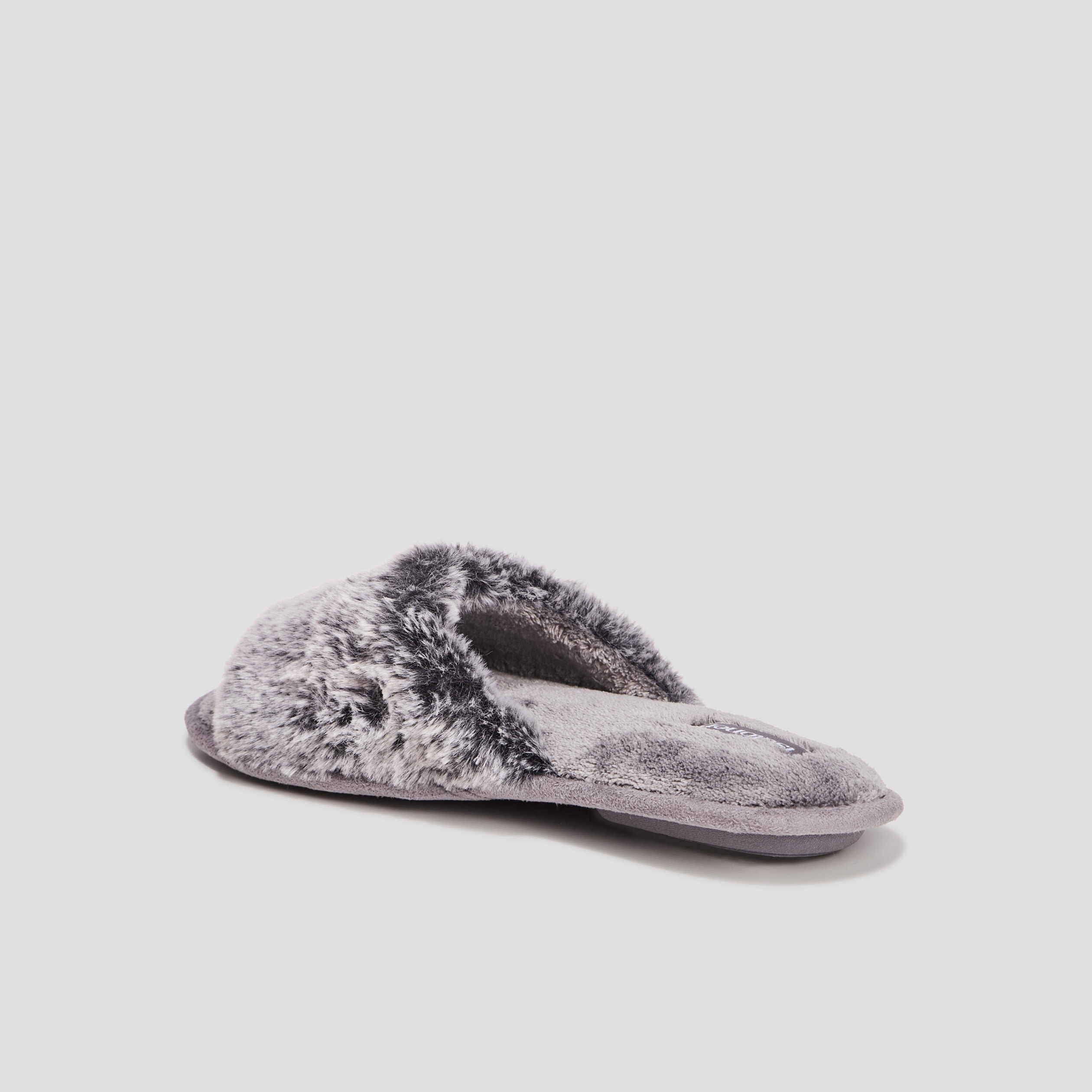 chaussons mules isotoner gris fonce femme Chaussons mules Isotoner gris foncé femme