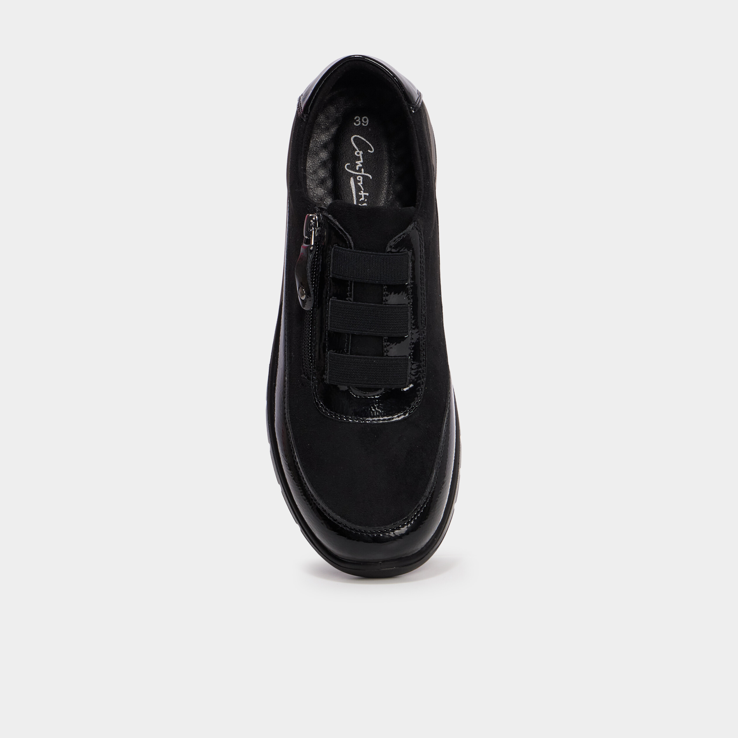 Baskets zipp&eacute;es confort noir femme