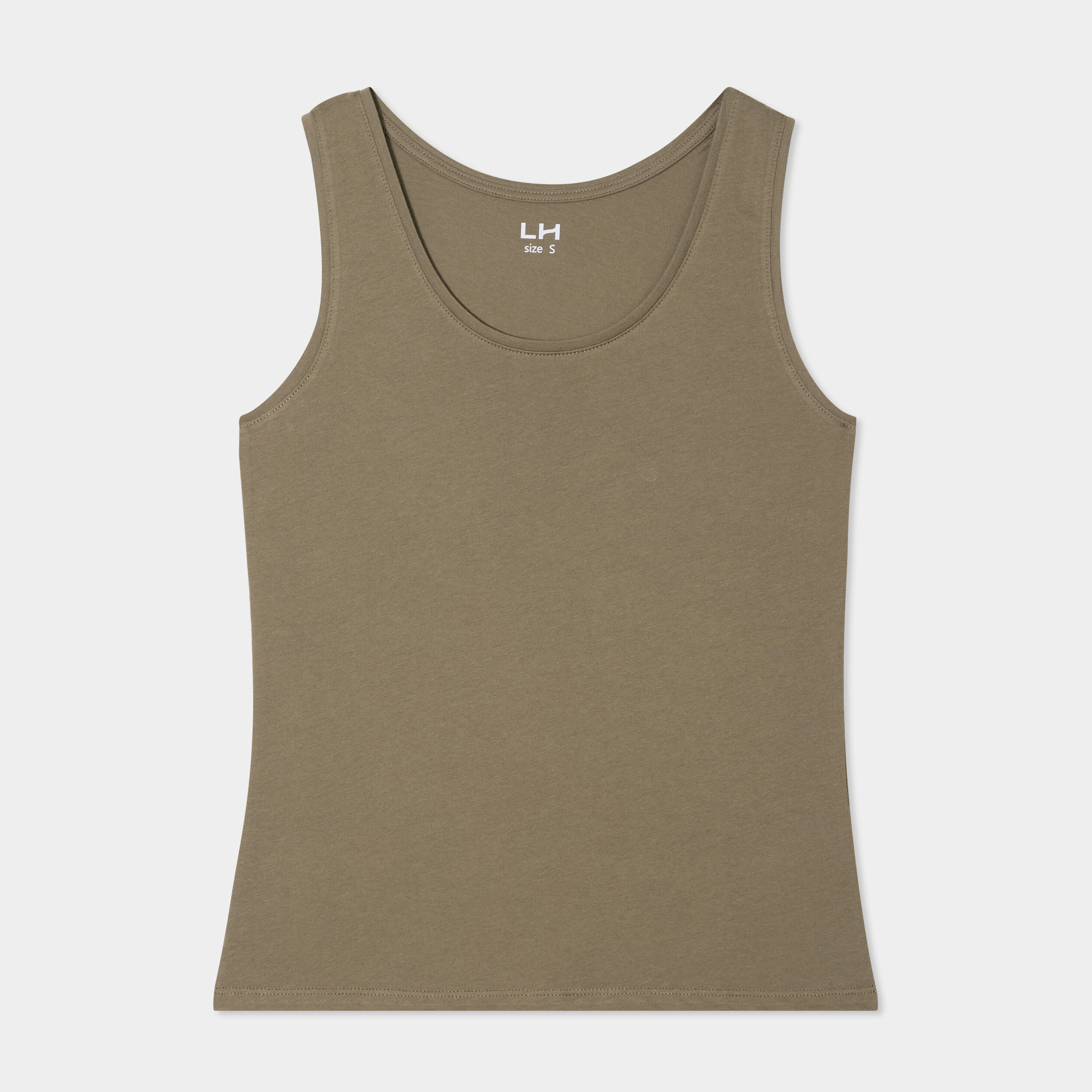 D&eacute;bardeur bretelles larges coton vert kaki femme