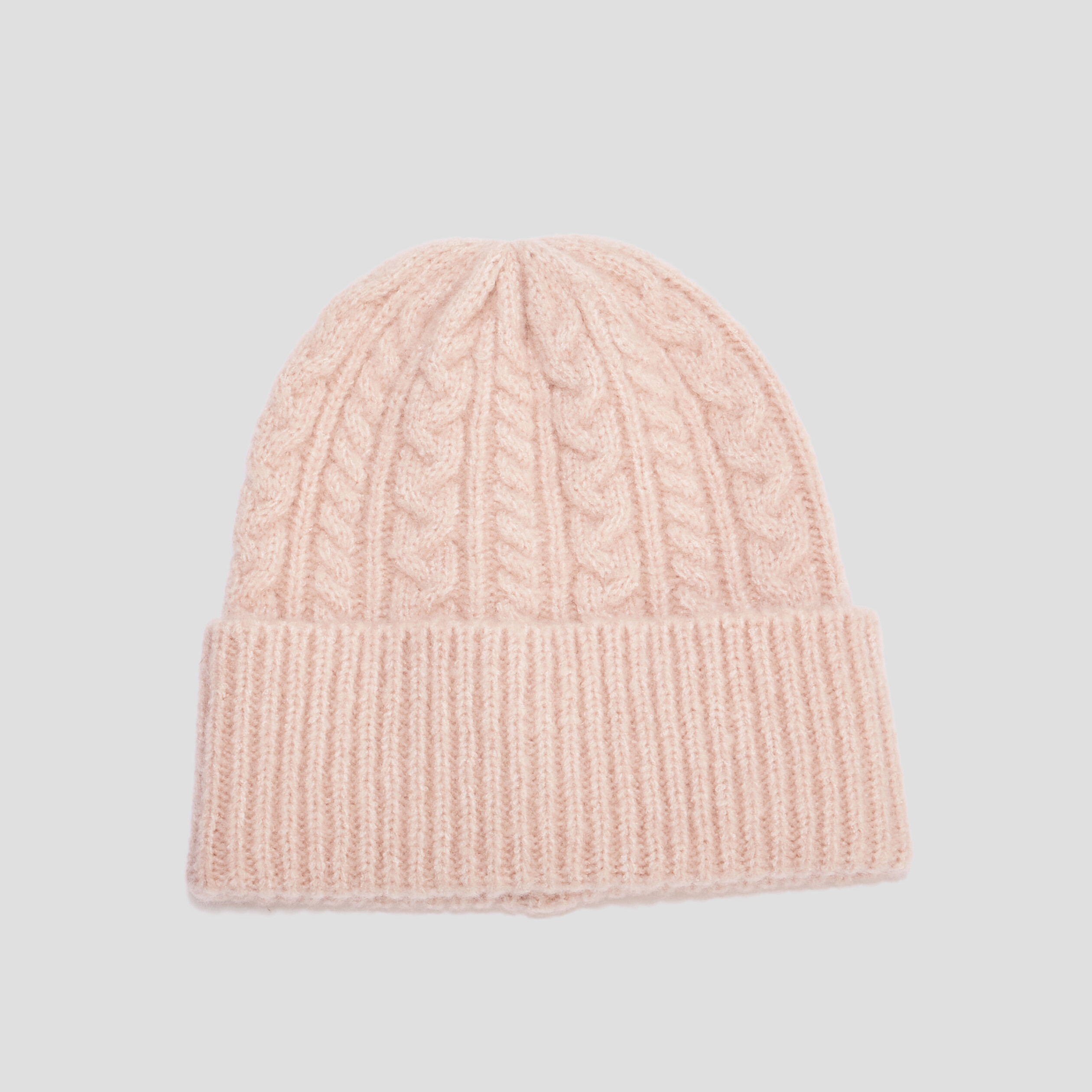 Bonnet tricoté torsades ivoire femme