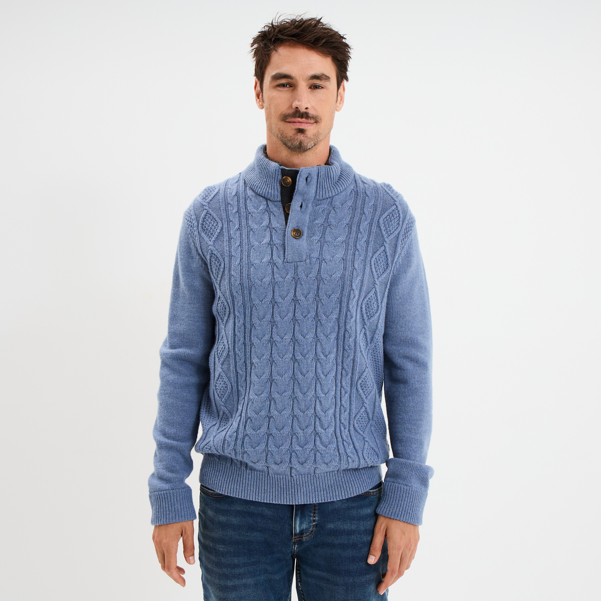 Veste bleu foncé avec boutonnage croisé Homme