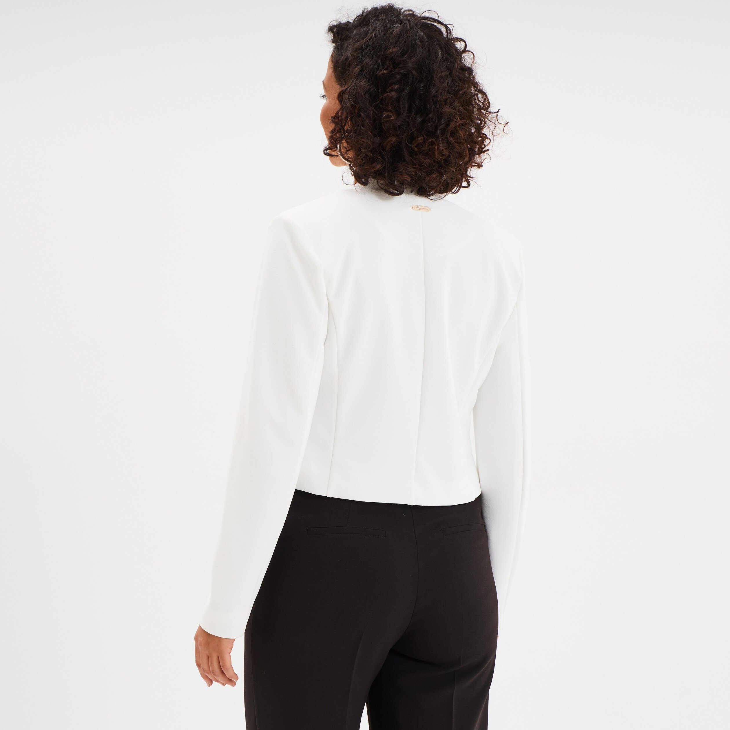 veste bolero doublee stretch blanc femme Veste boléro doublée stretch blanc femme