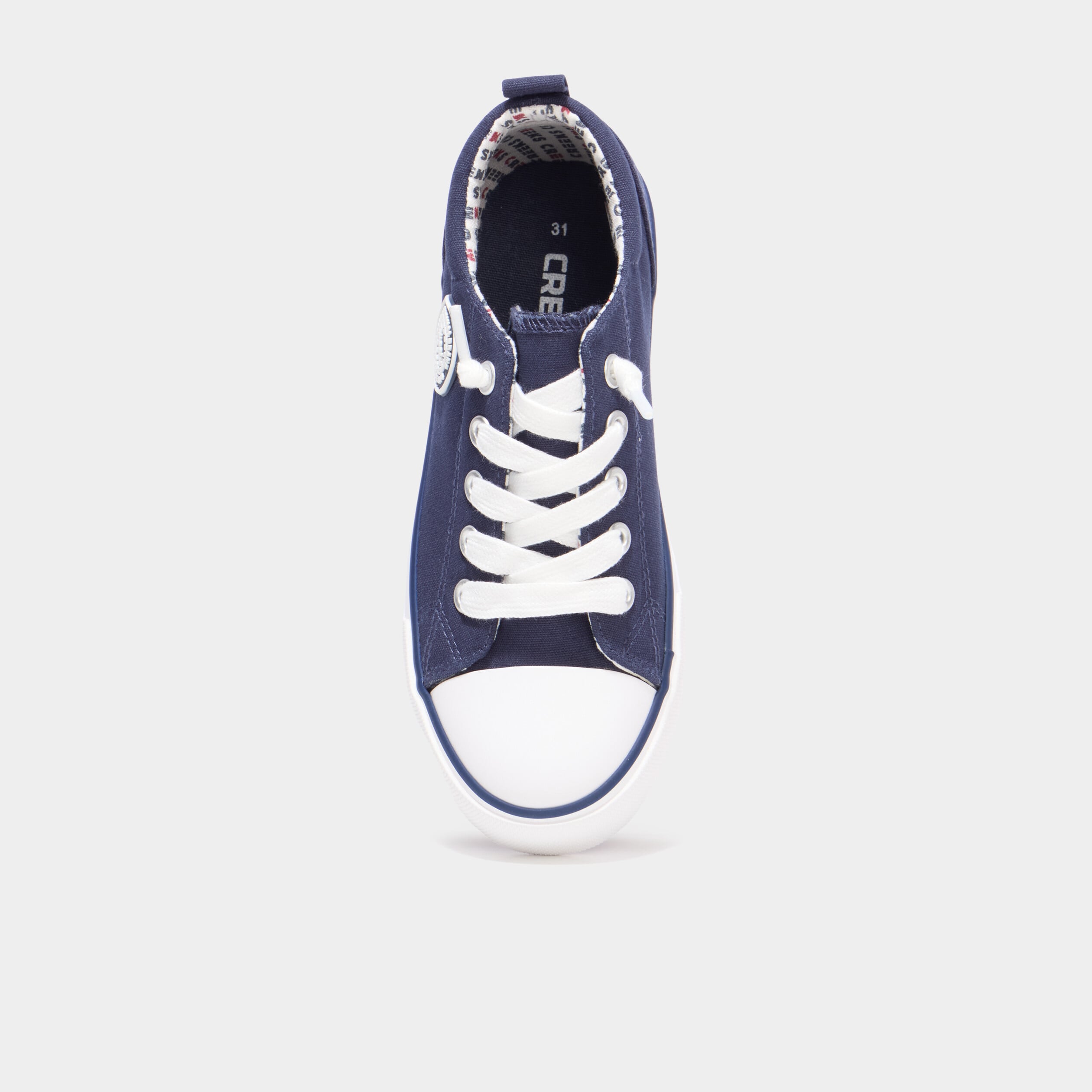 Tennis basses toile lacets bout renforc&eacute; bleu marine gar&ccedil;on