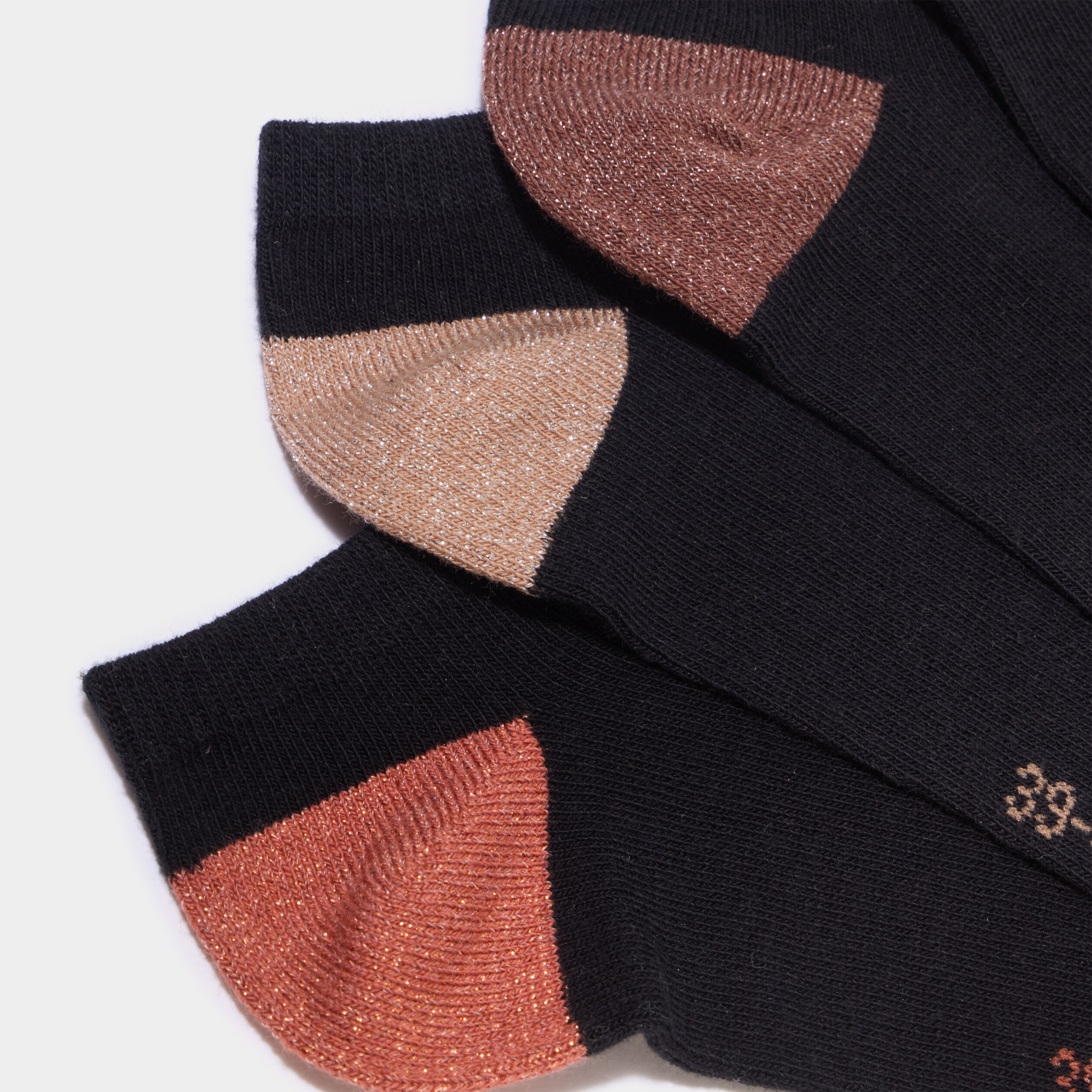 Lot 5 paires chaussettes invisibles noir femme