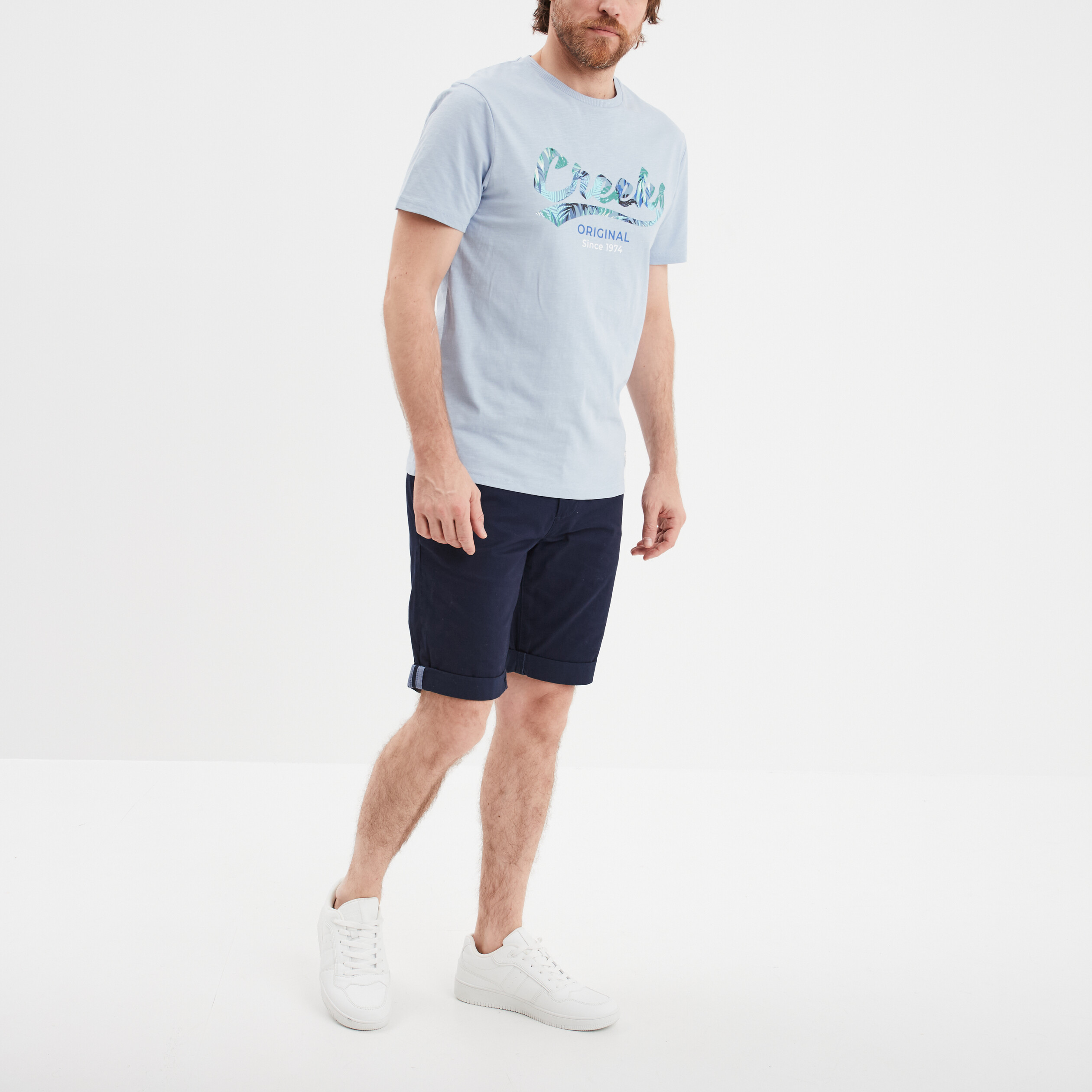 t shirt manches courtes col rond creeks bleu ciel homme T-shirt manches courtes col rond Creeks bleu ciel homme