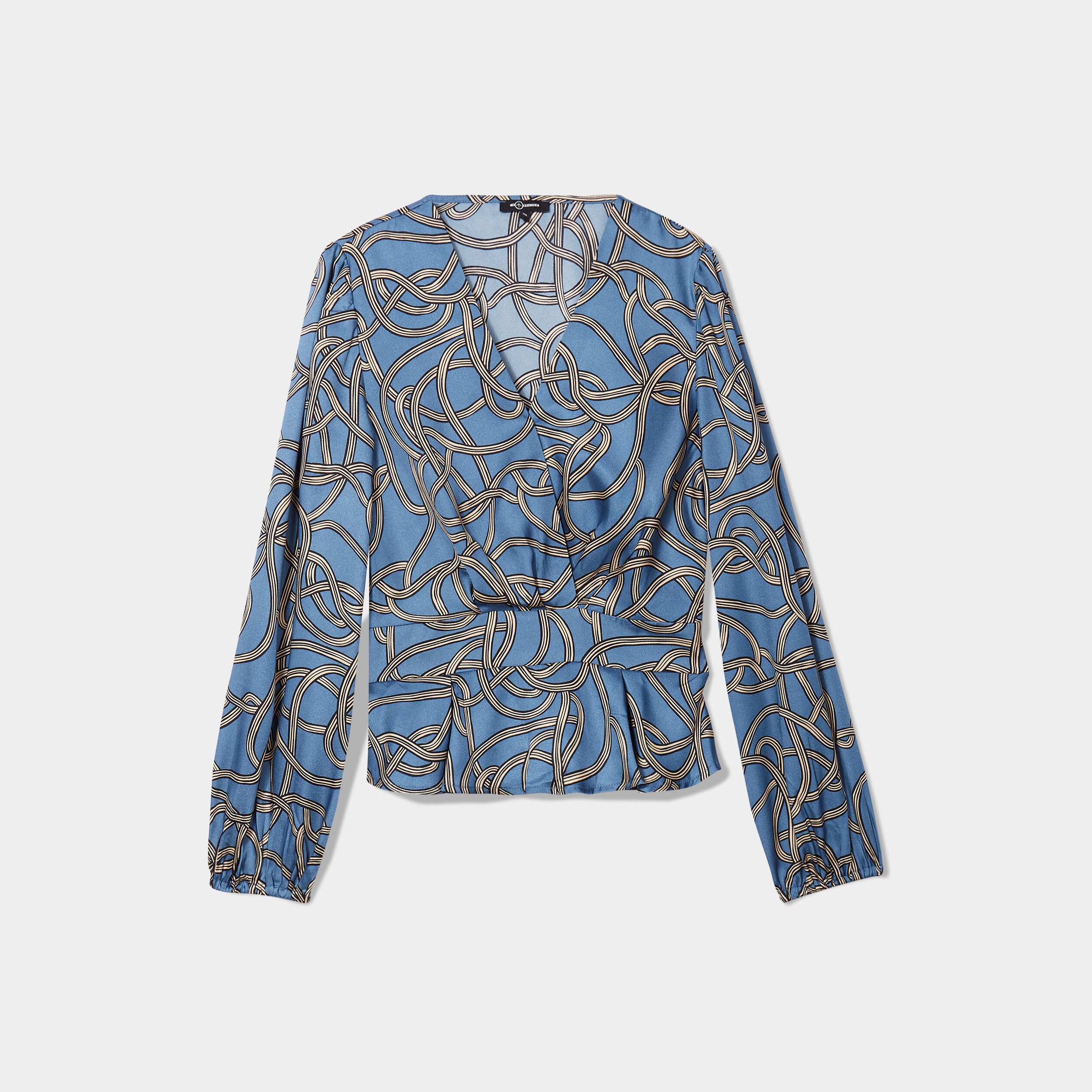 blouse satin cintree mosquitos bleu petrole femme Blouse satin cintrée Mosquitos bleu pétrole femme