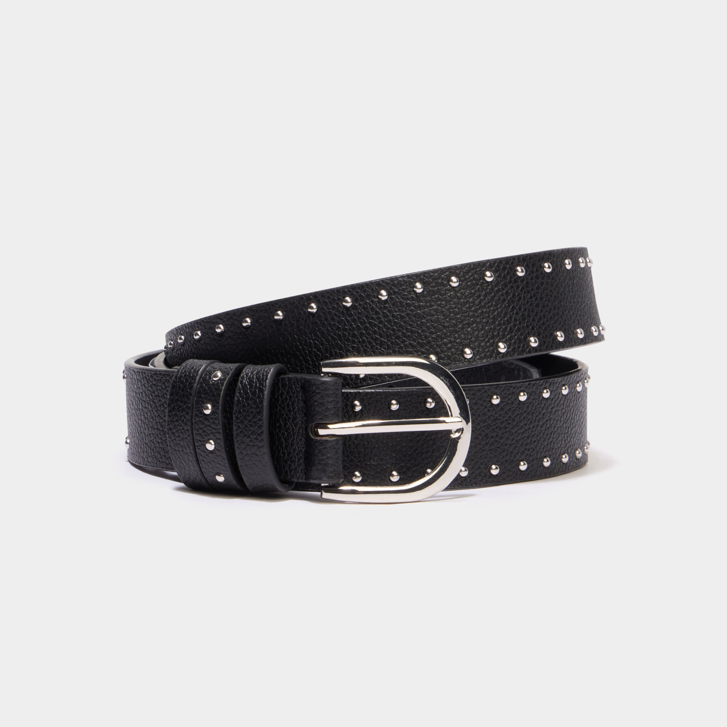 Ceinture clout&eacute;e noir femme