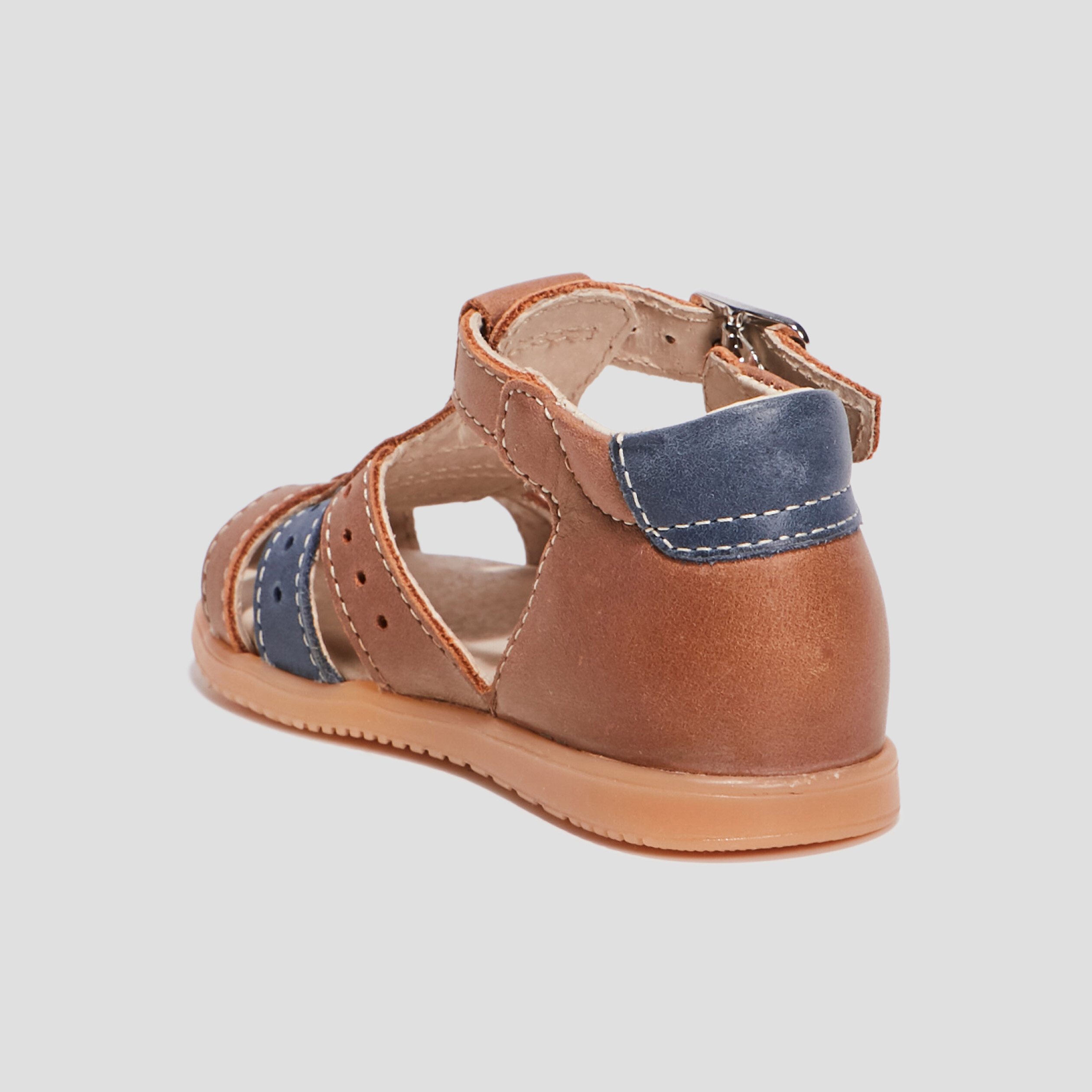 Sandales en cuir camel bébé garçon