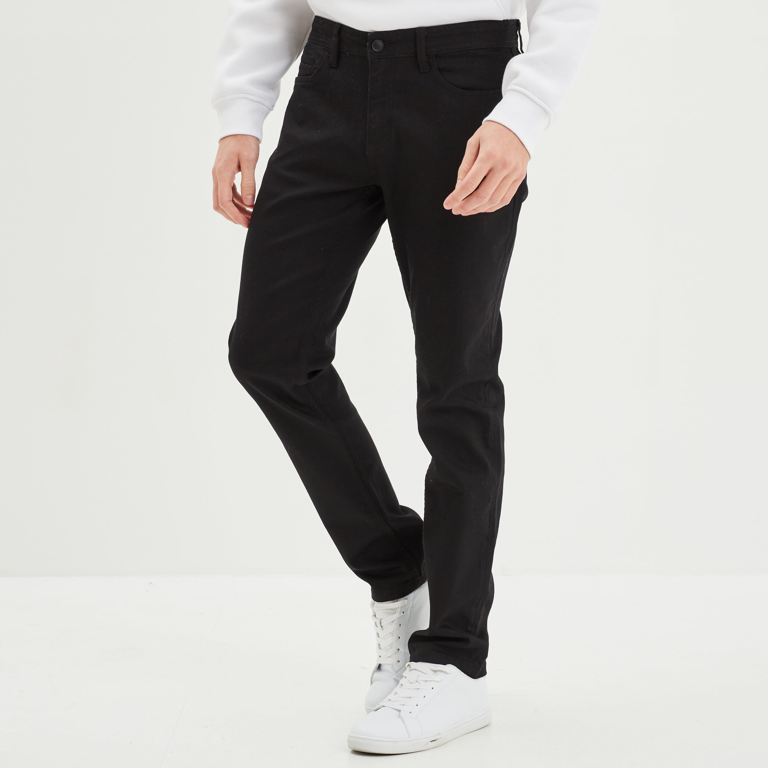 Jeans straight avec 5 poches denim noir homme
