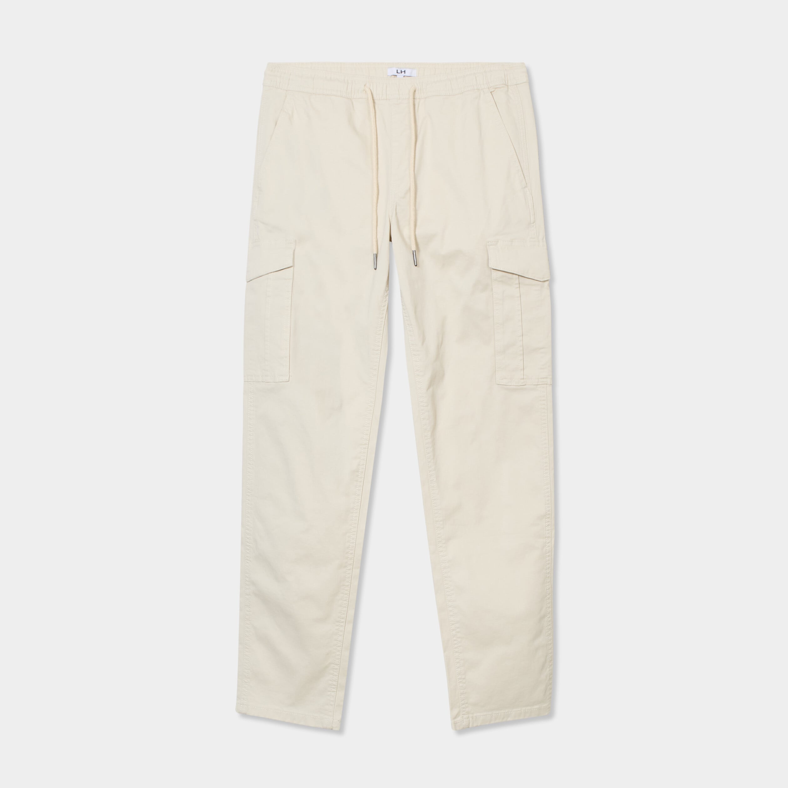 Pantalon cargo taille &eacute;lastiqu&eacute;e beige homme