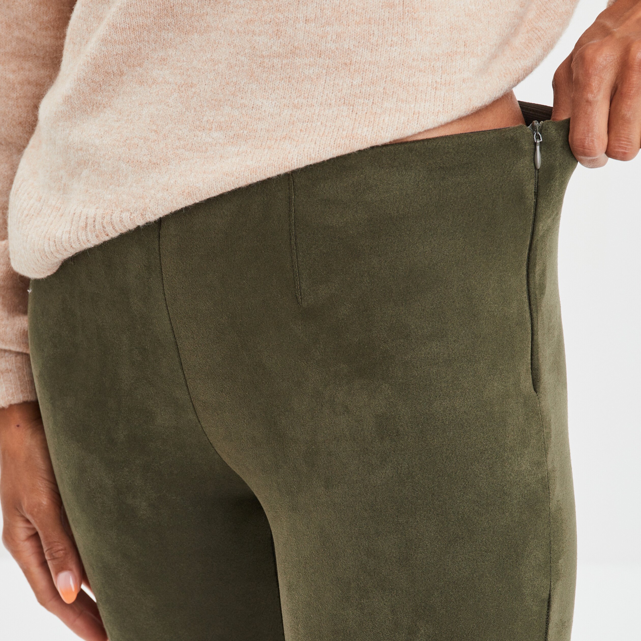 Pantalon clearance suedine femme