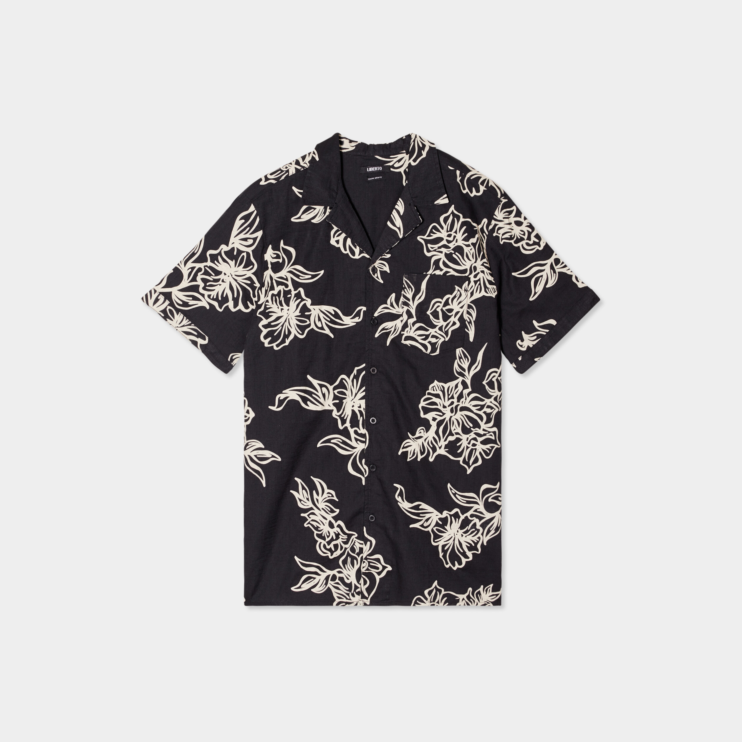 chemise manches courtes liberto noir homme Chemise manches courtes Liberto noir homme