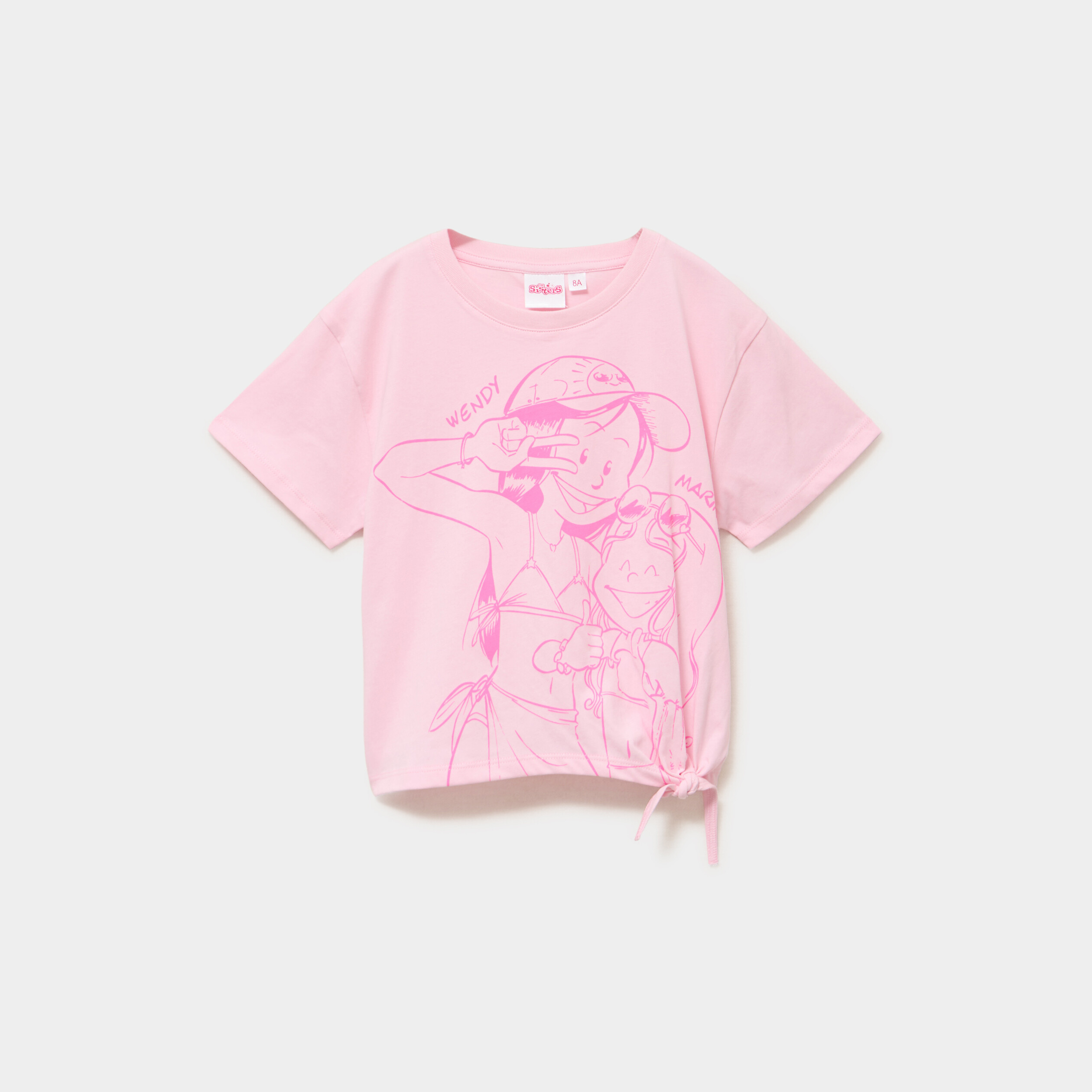 T-shirt nou&eacute; coton Les Sisters rose fille