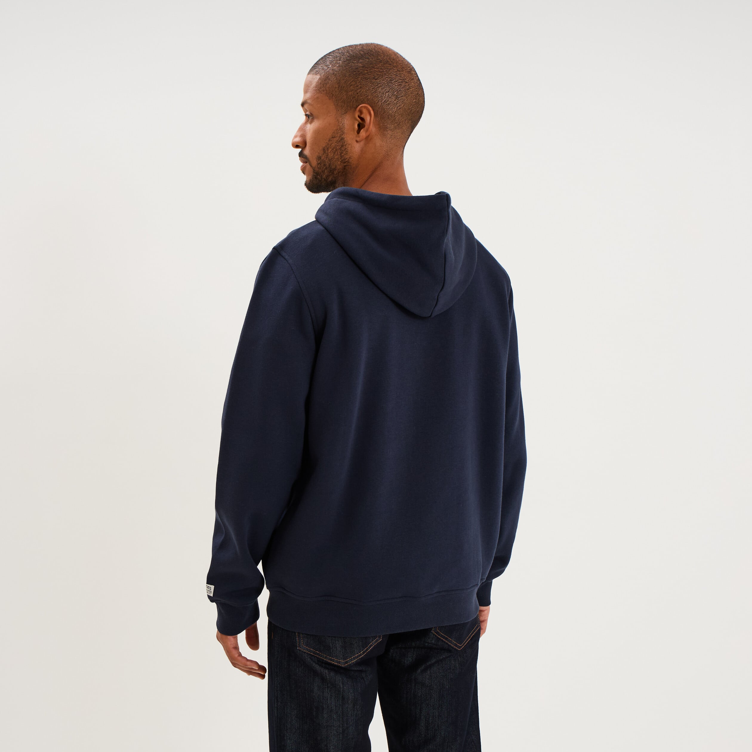 Sweat hoodie 1 poche bleu marine homme