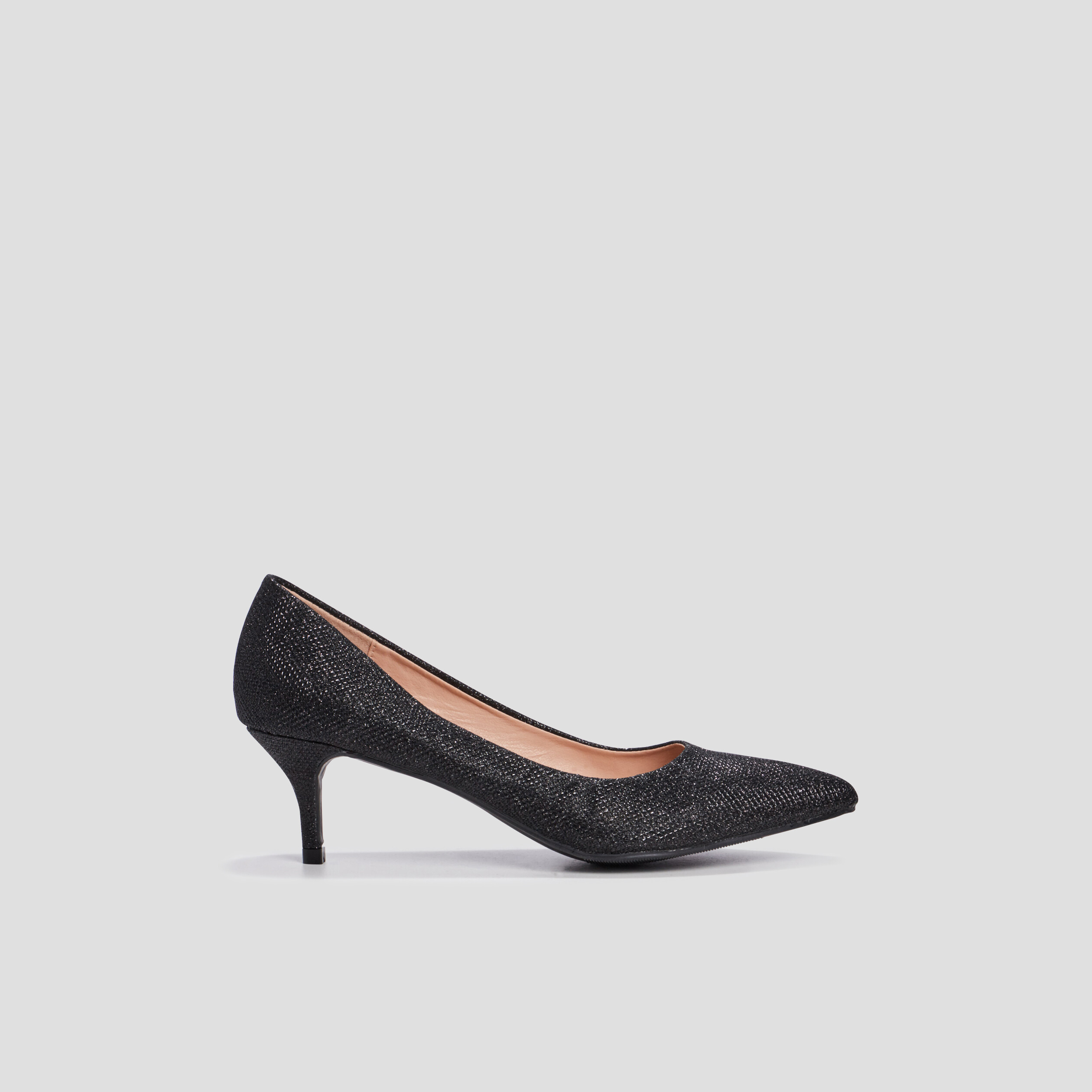 Escarpins &agrave; talons paillet&eacute;s noir femme