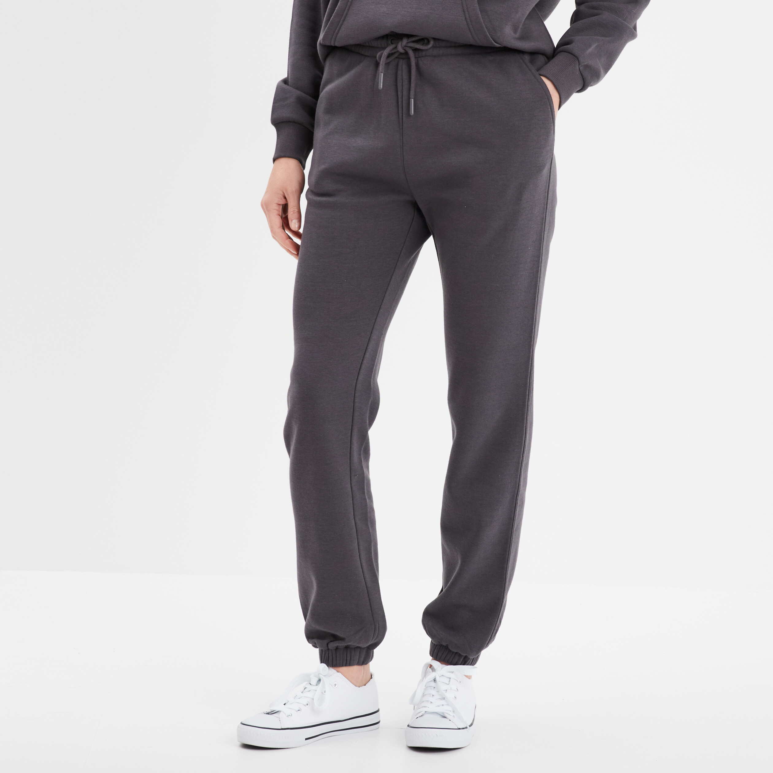 Pantalon Jogging Jogging Gris FoncÃ© Femme Jogging Large Taille