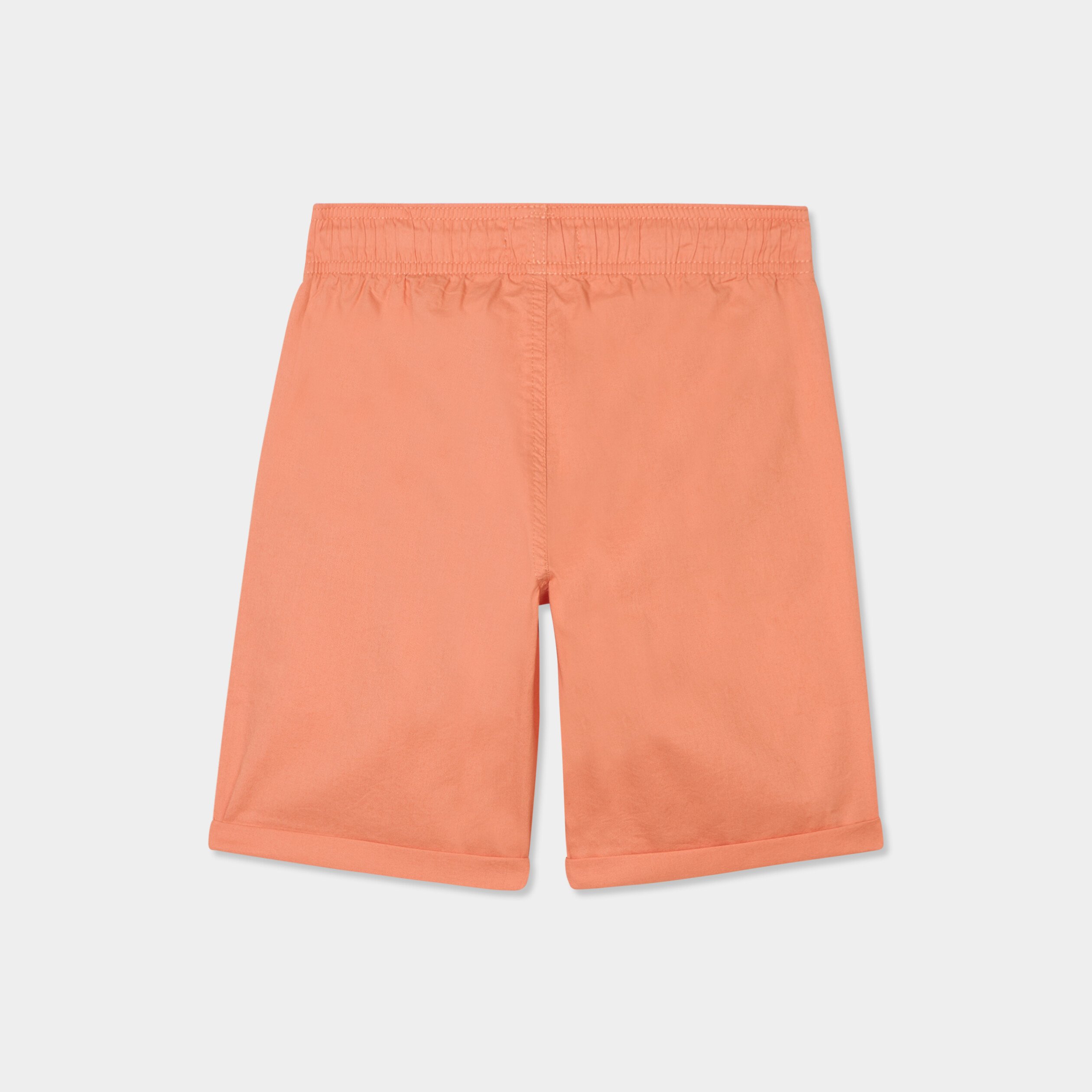 short droit taille elastiquee a coulisse orange clair garcon Short droit taille élastiquée à coulisse orange clair garçon