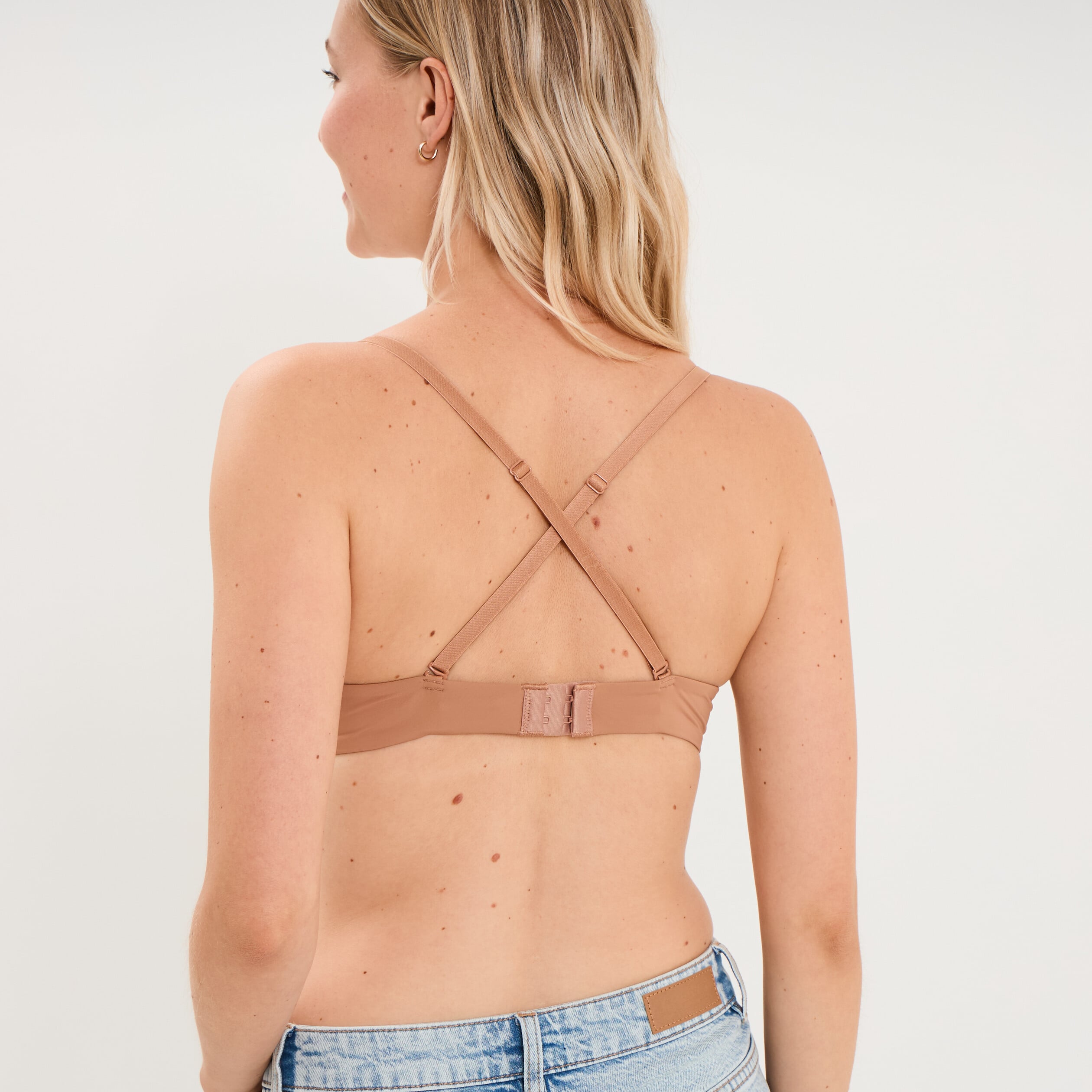 Soutien-gorge triangle bretelles fines vieux rose femme