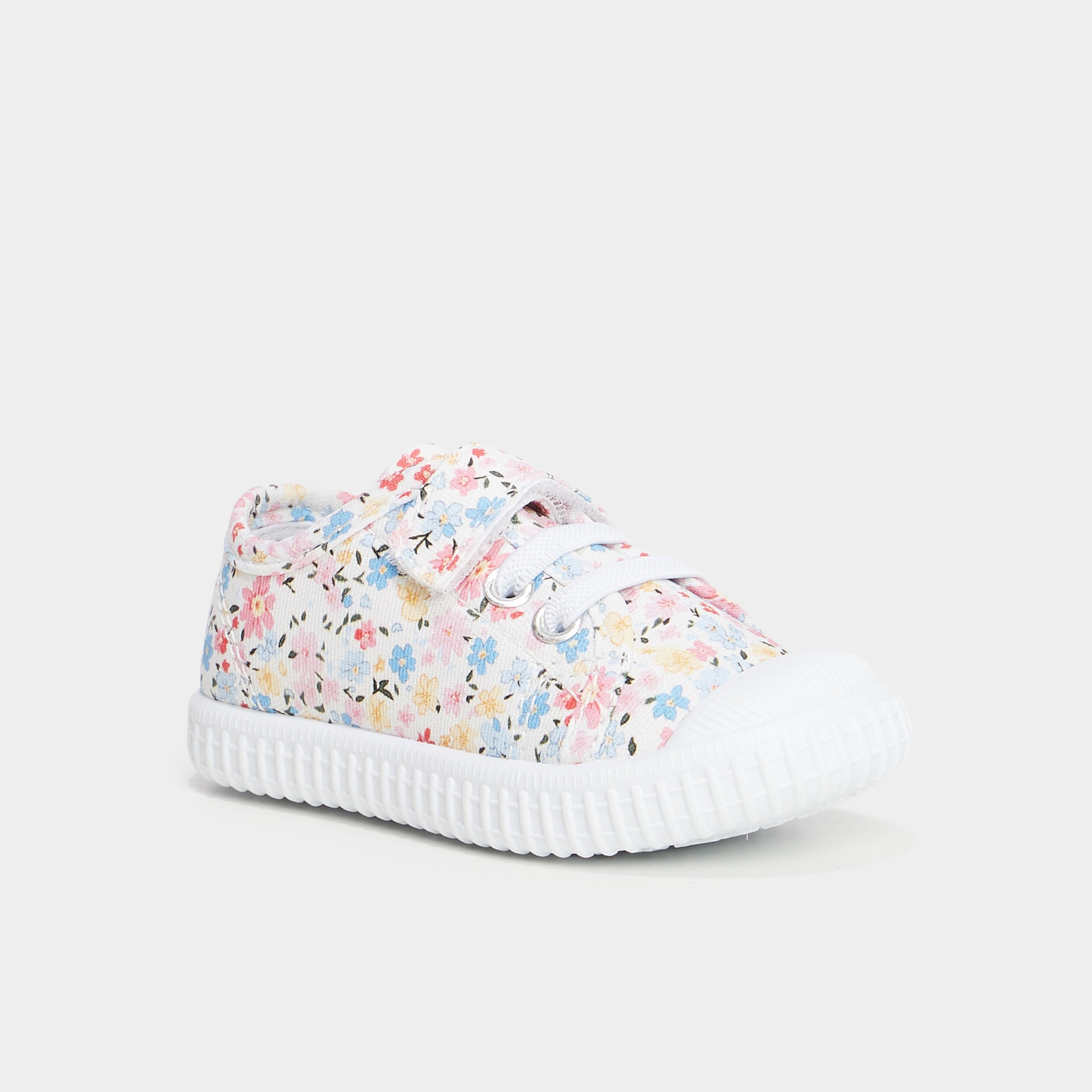 Tennis basses &agrave; scratchs semelle souple multicolore b&eacute;b&eacute; fille