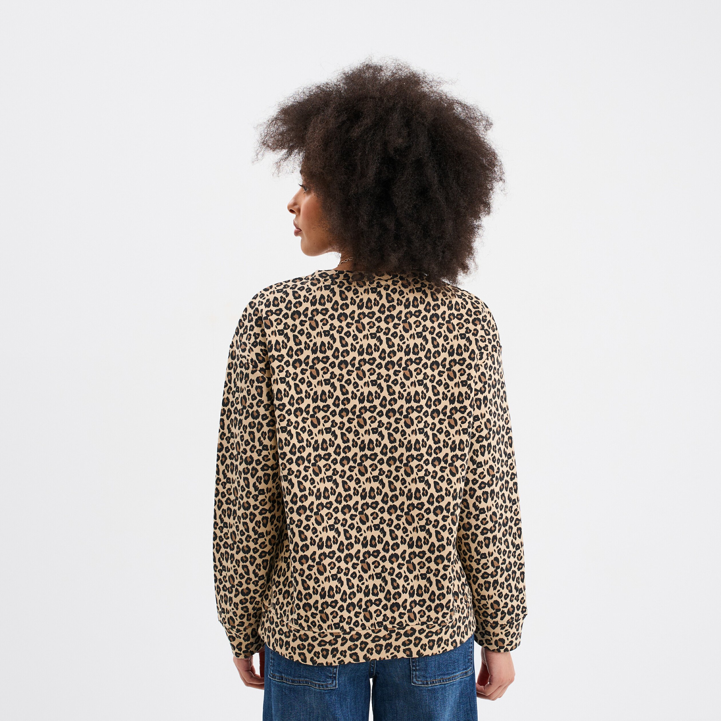 sweat col rond manches longues sable femme Sweat col rond manches longues sable femme
