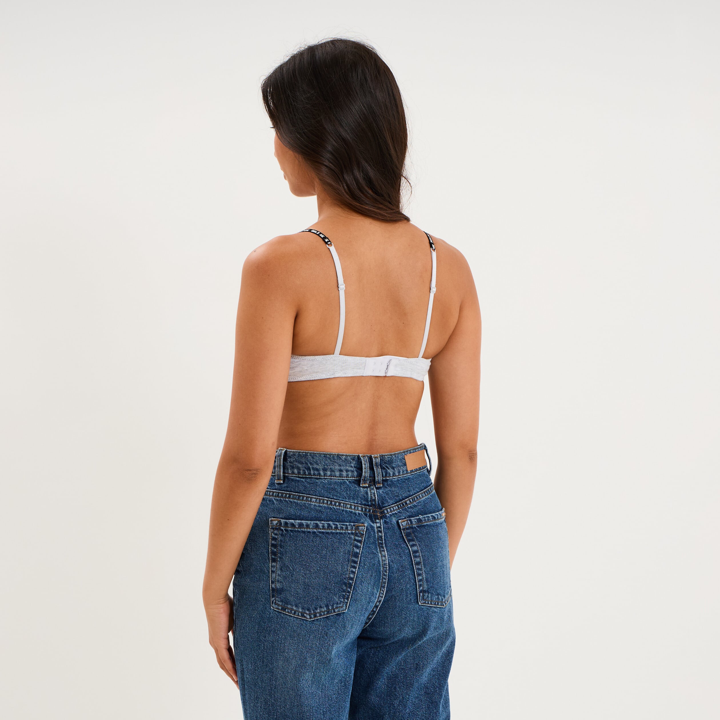 Soutien-gorge triangle padd&eacute; gris femme