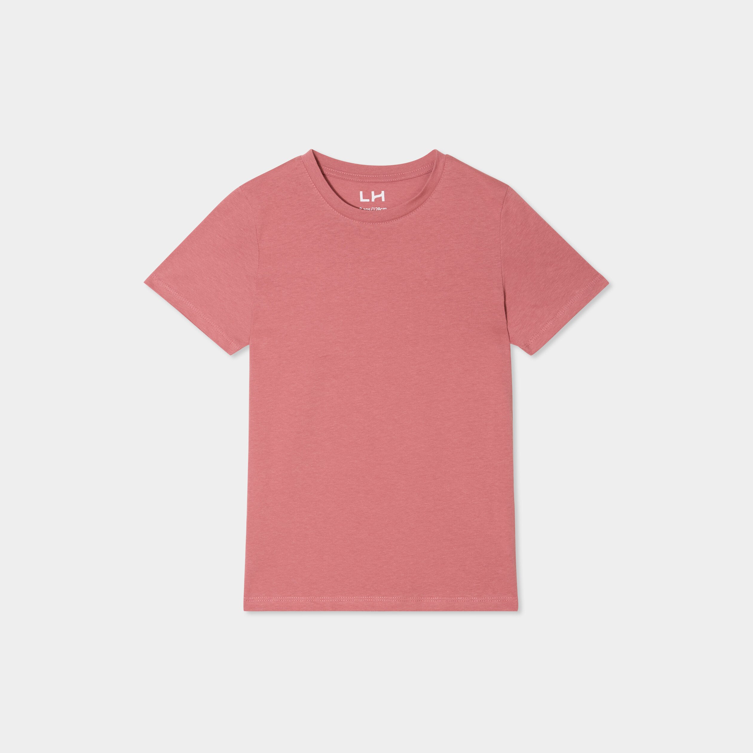 t shirt en coton manches courtes vieux rose garcon T-shirt en coton manches courtes vieux rose garçon