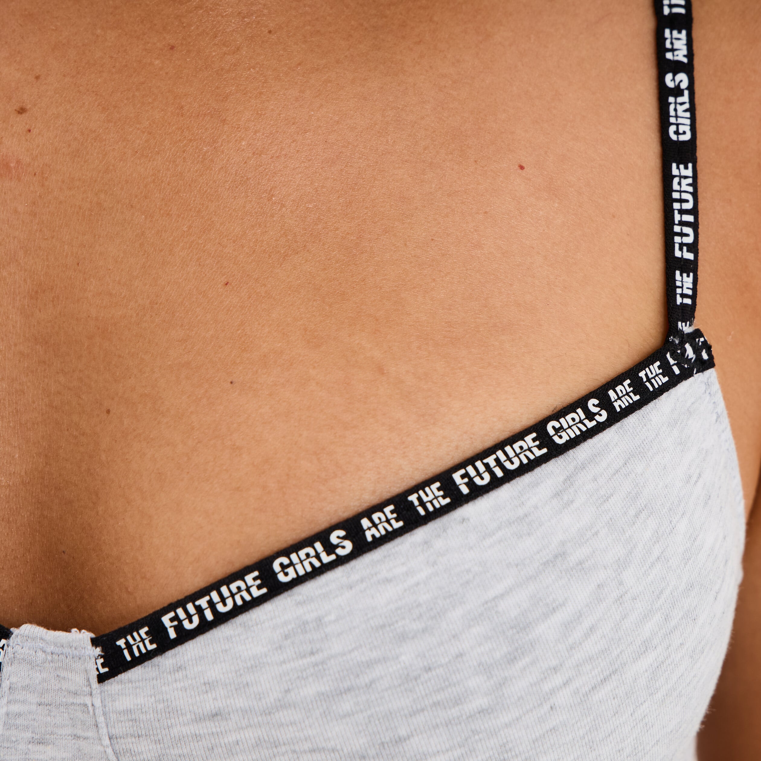 Soutien-gorge triangle padd&eacute; gris femme
