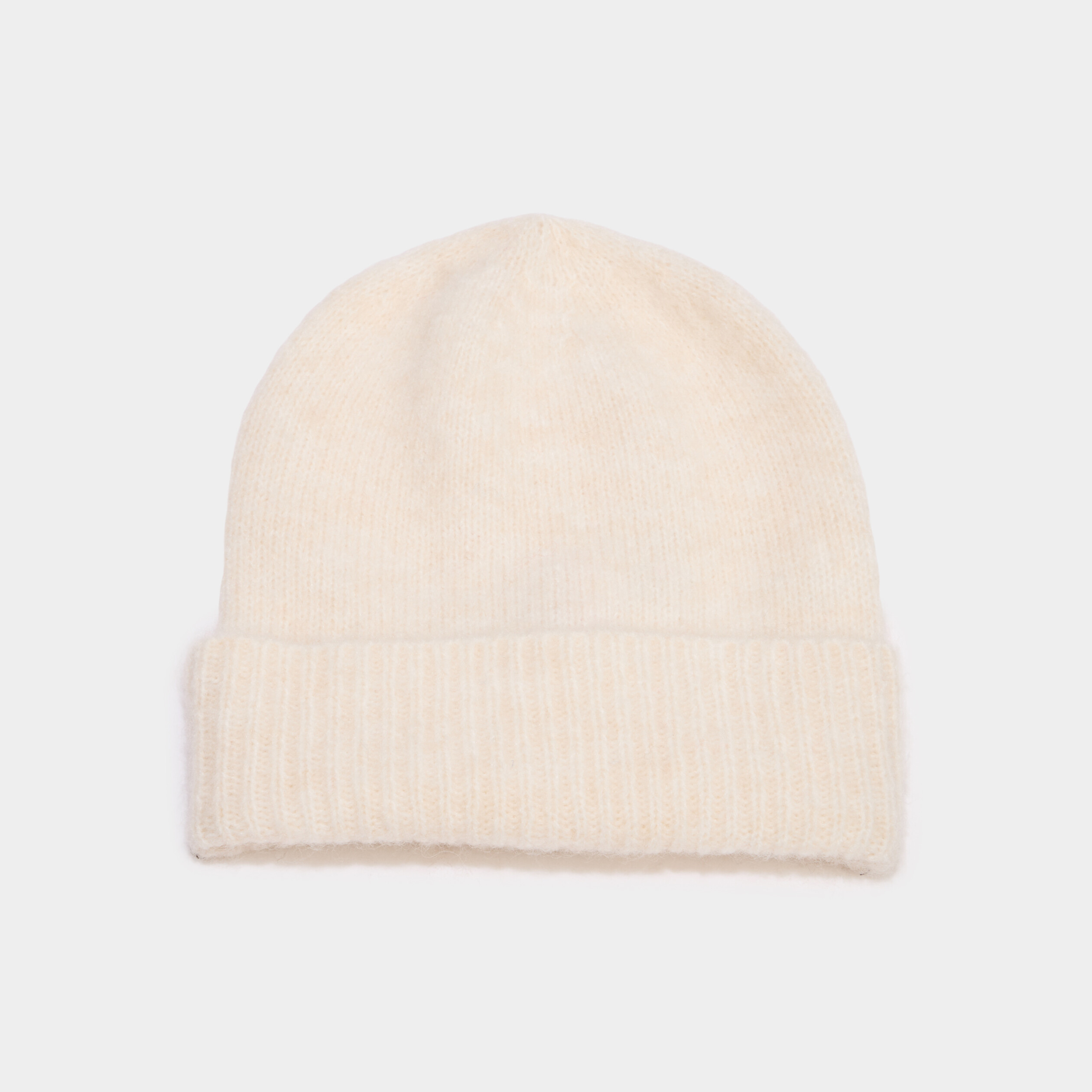 Bonnet maille c&ocirc;tel&eacute;e blanc femme