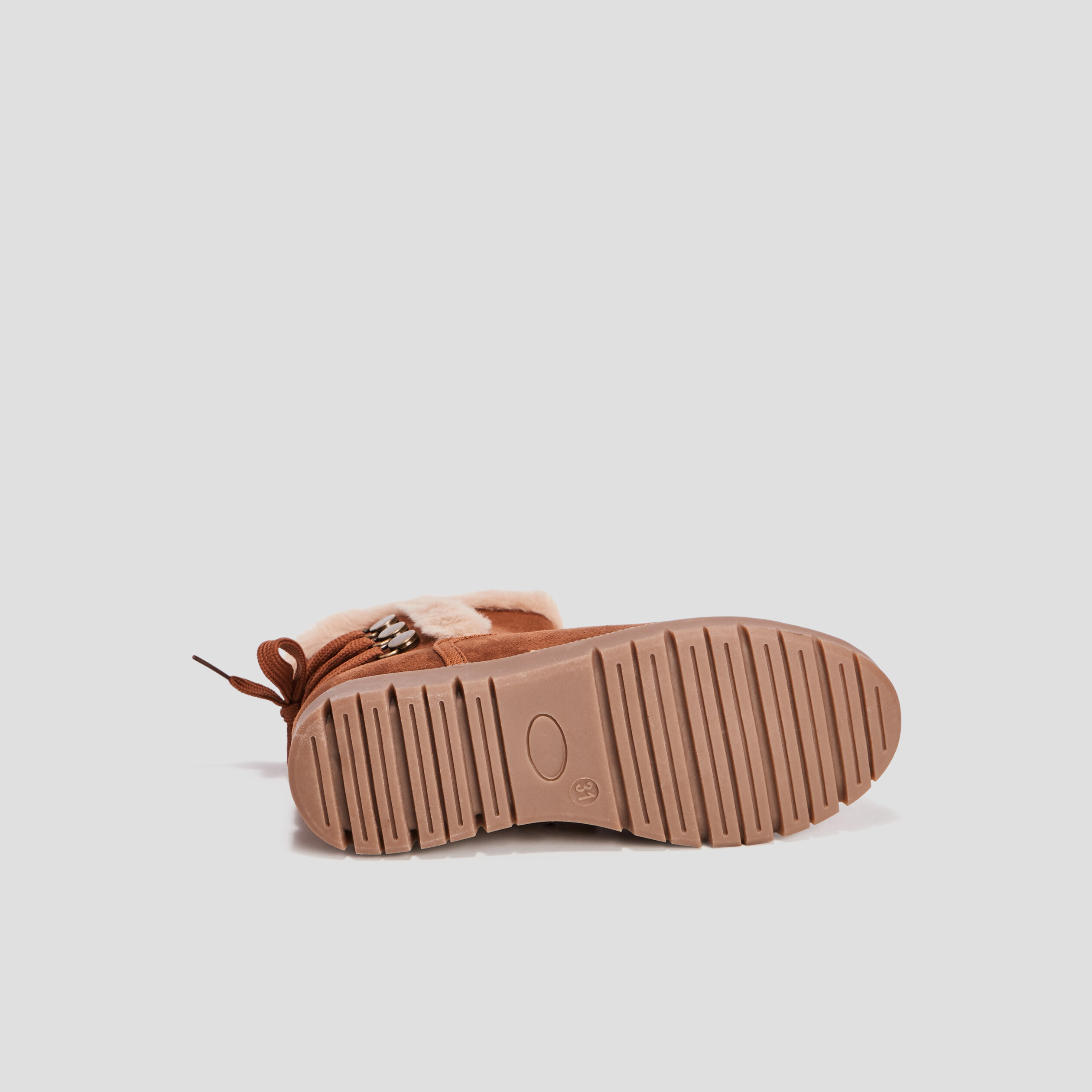 bottines fourrees zippees camel fille Bottines fourrées zippées camel fille