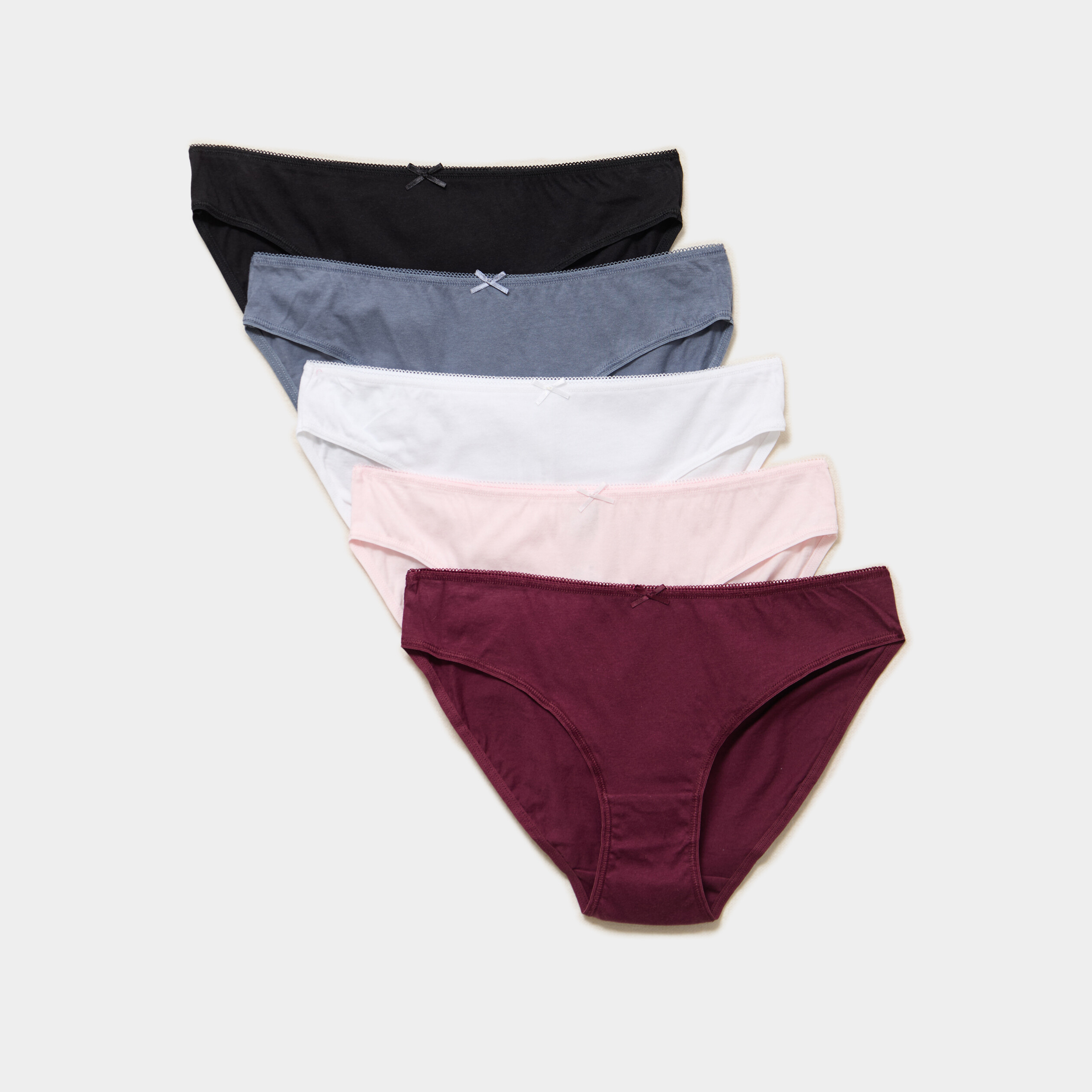 Lot 5 culottes coton prune femme