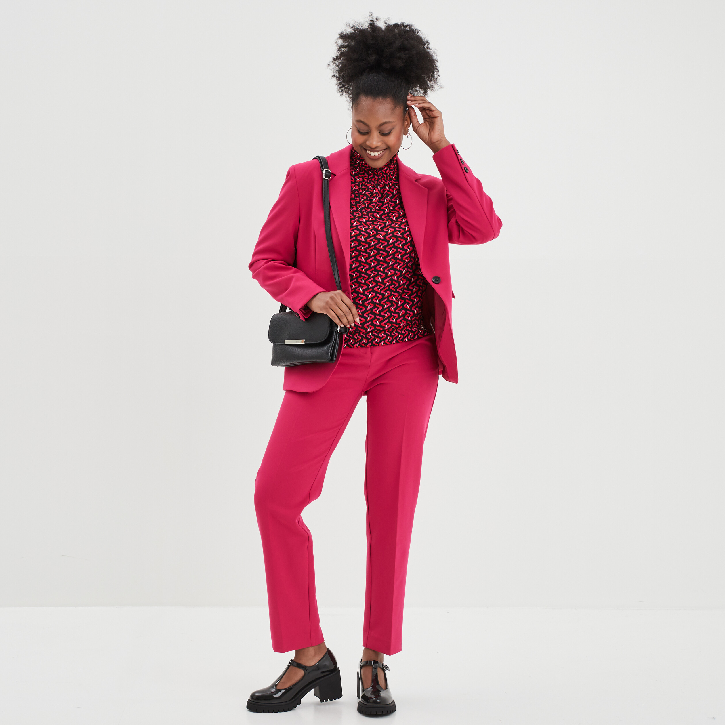 blouse manches longues a col montant noir femme Blouse manches longues à col montant noir femme