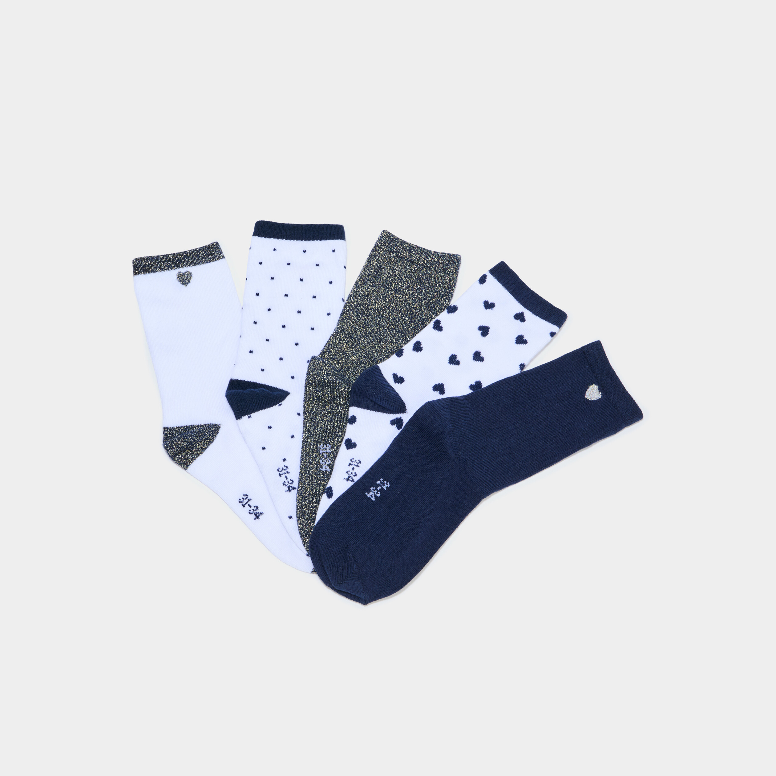 Lot 5 paires de chaussettes multicolore fille