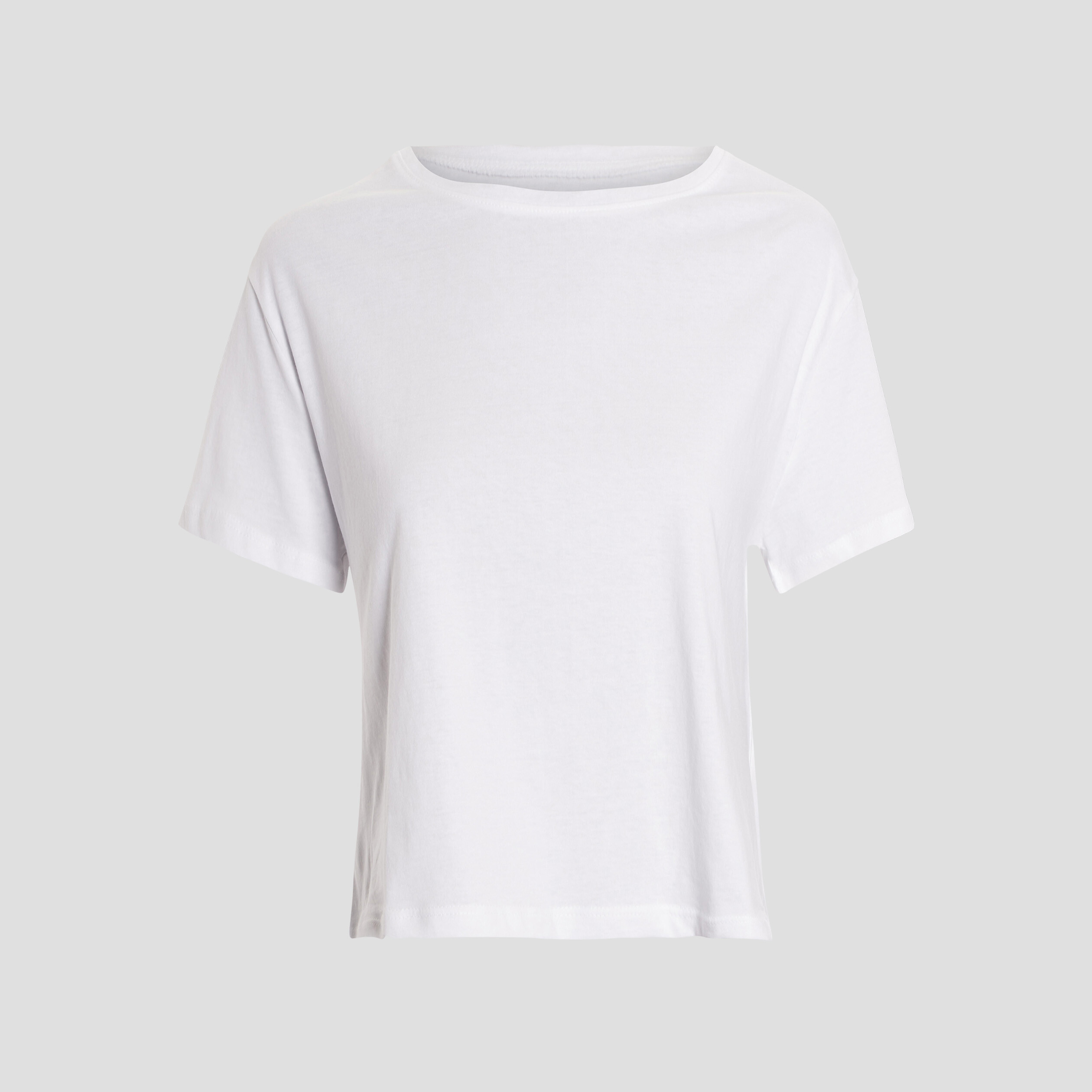 t shirt cropped col rond blanc femme T-shirt cropped col rond blanc femme