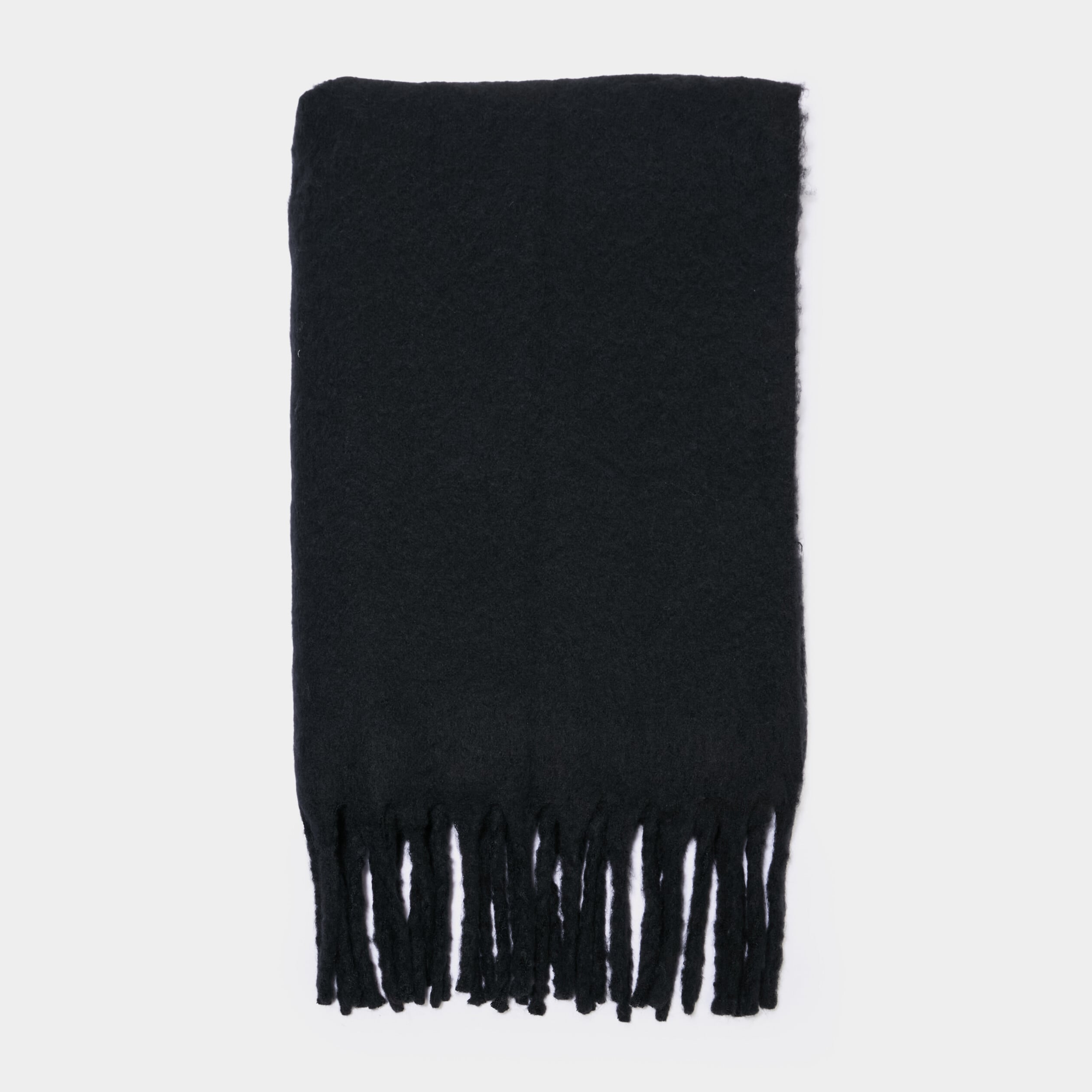 &Eacute;charpe &agrave; franges noir femme