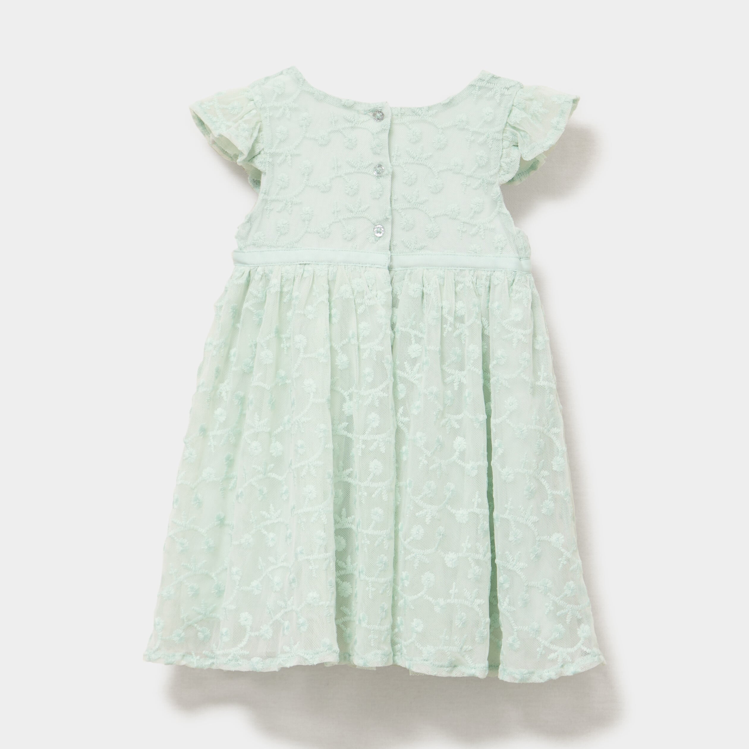 Robe c&eacute;r&eacute;monie en dentelle vert pastel b&eacute;b&eacute; fille